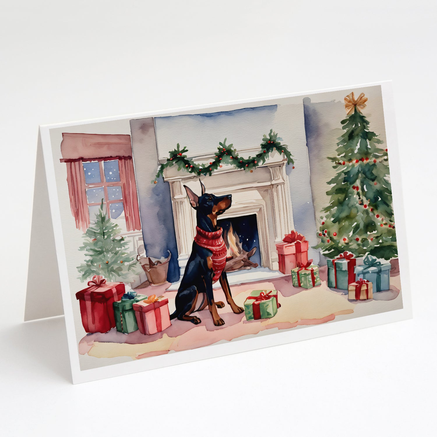 Buy this Doberman Pinscher Christmas Greeting Cards and Envelopes Pack of 8