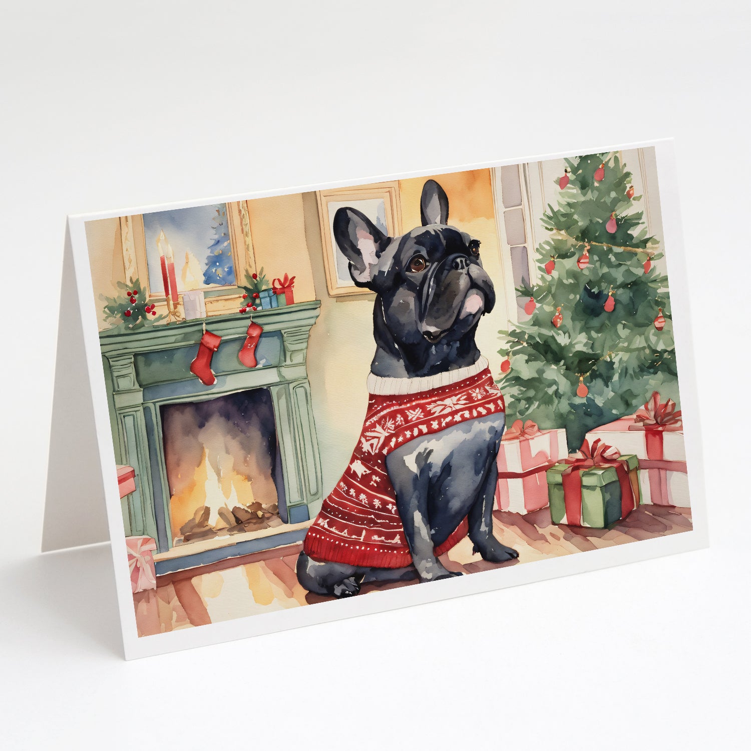 Buy this French Bulldog Christmas Greeting Cards and Envelopes Pack of 8