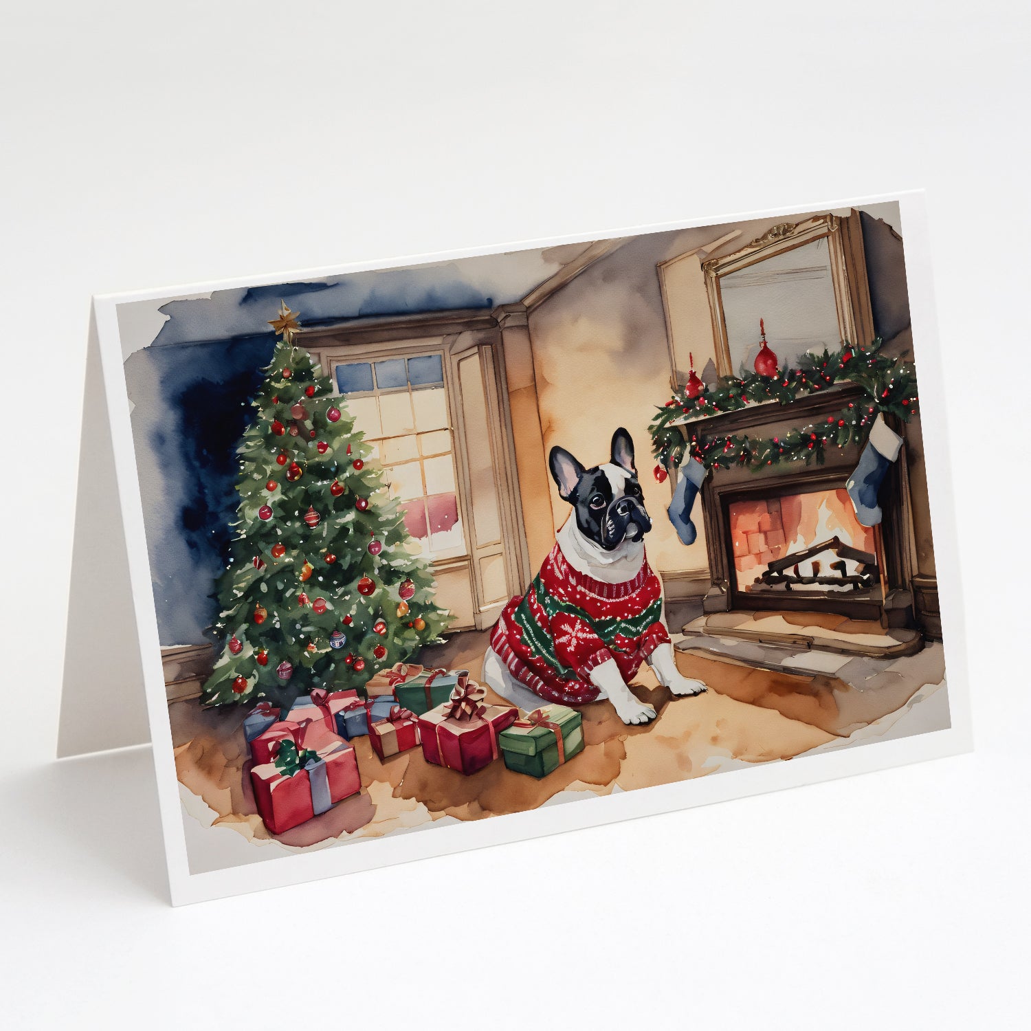 Buy this French Bulldog Christmas Greeting Cards and Envelopes Pack of 8