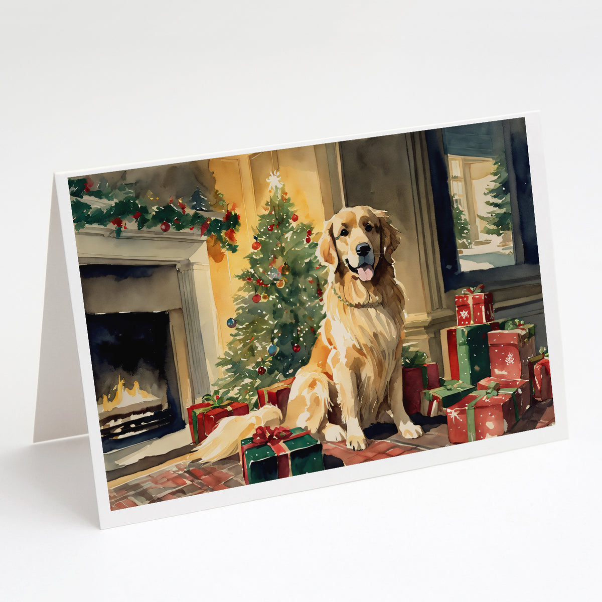 Buy this Golden Retriever Christmas Greeting Cards and Envelopes Pack of 8