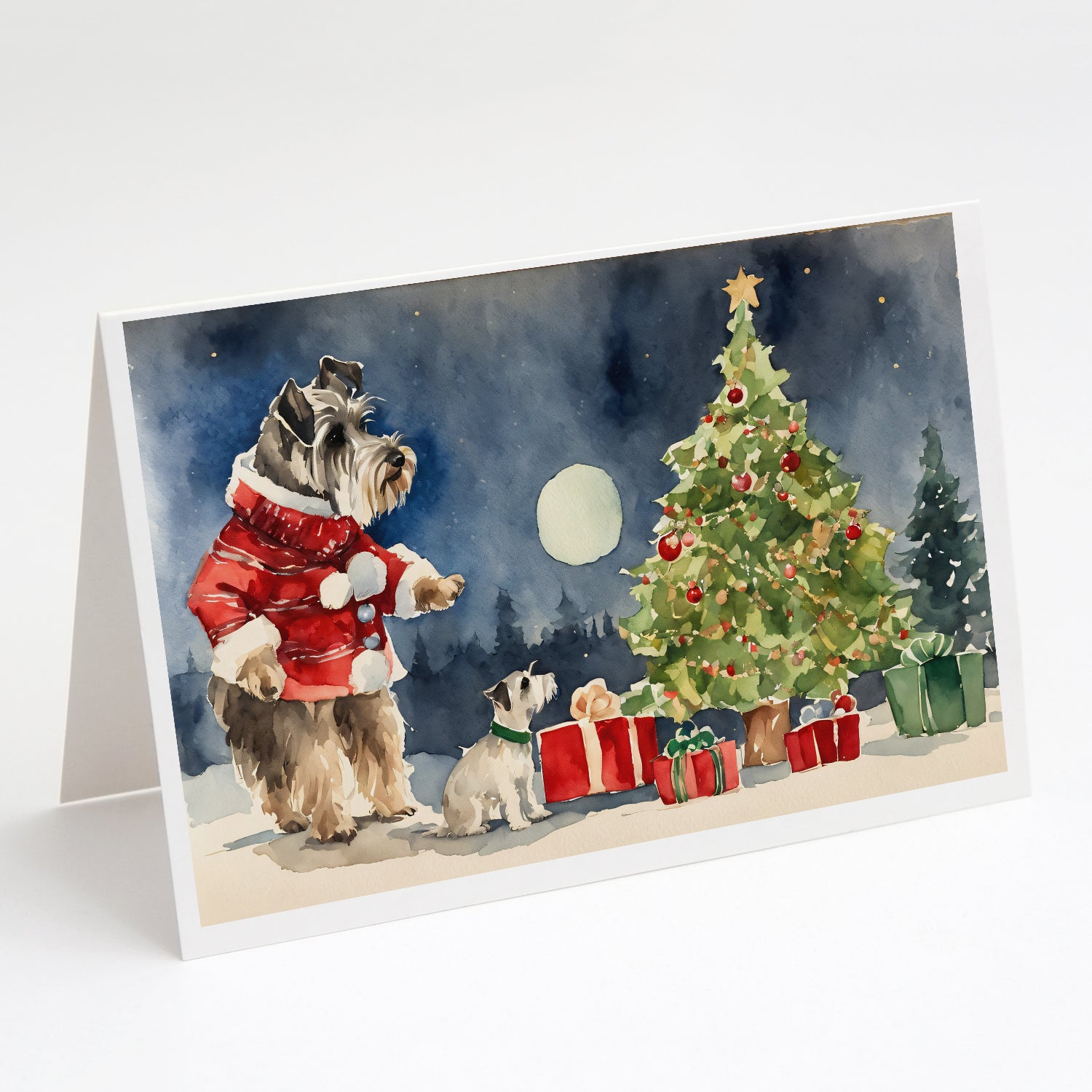 Buy this Schnauzer Christmas Greeting Cards and Envelopes Pack of 8