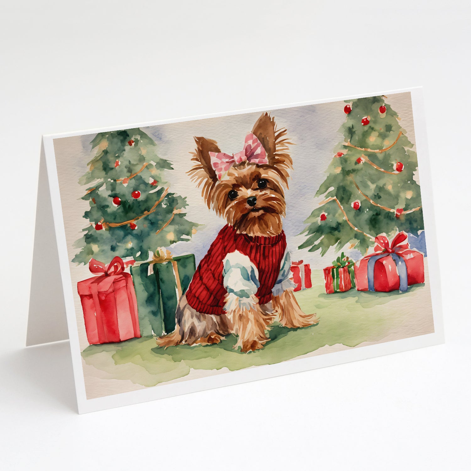 Buy this Yorkie Christmas Greeting Cards and Envelopes Pack of 8