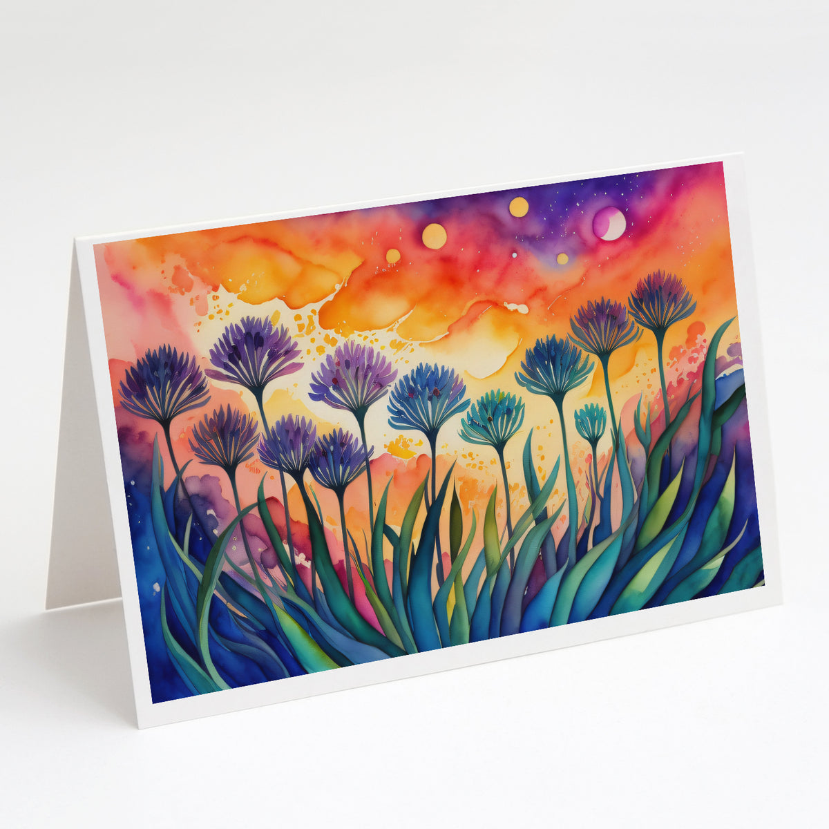 Buy this Agapanthus in Color Greeting Cards and Envelopes Pack of 8