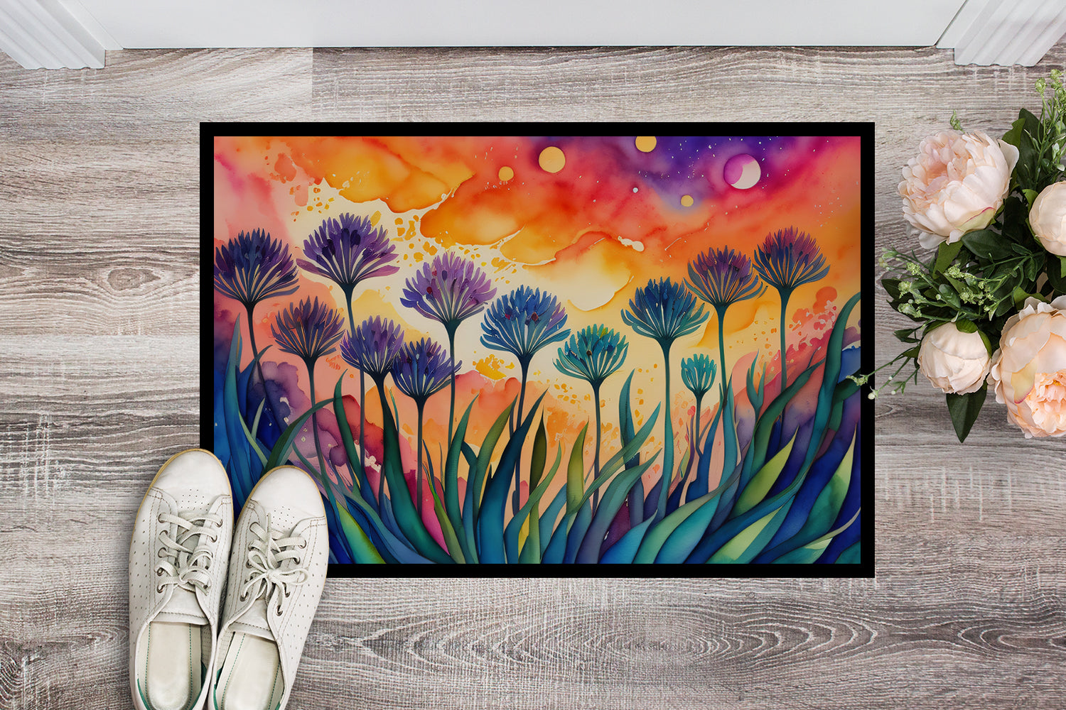 Agapanthus in Color Indoor or Outdoor Mat 24x36