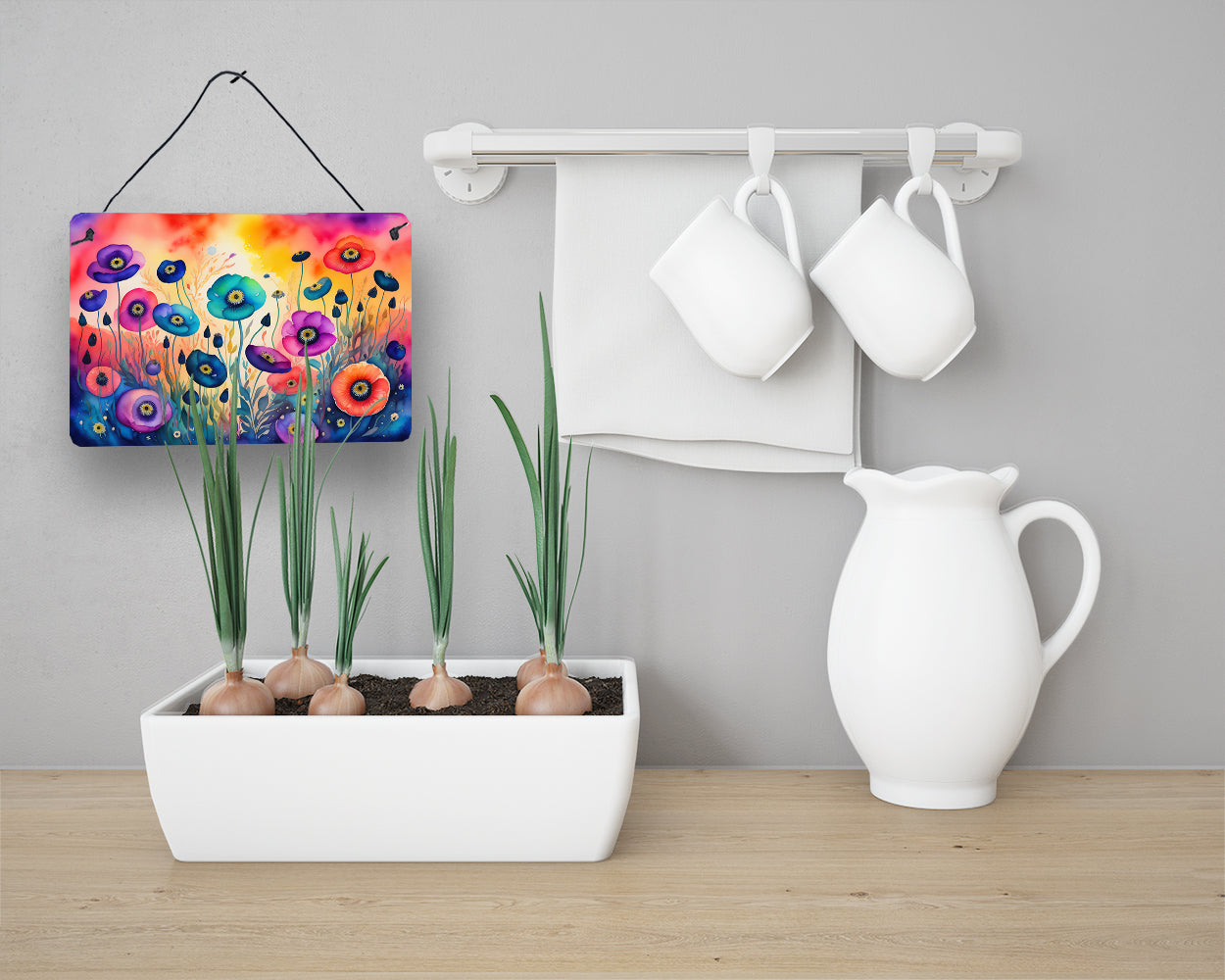 Anemones in Color Wall or Door Hanging Prints