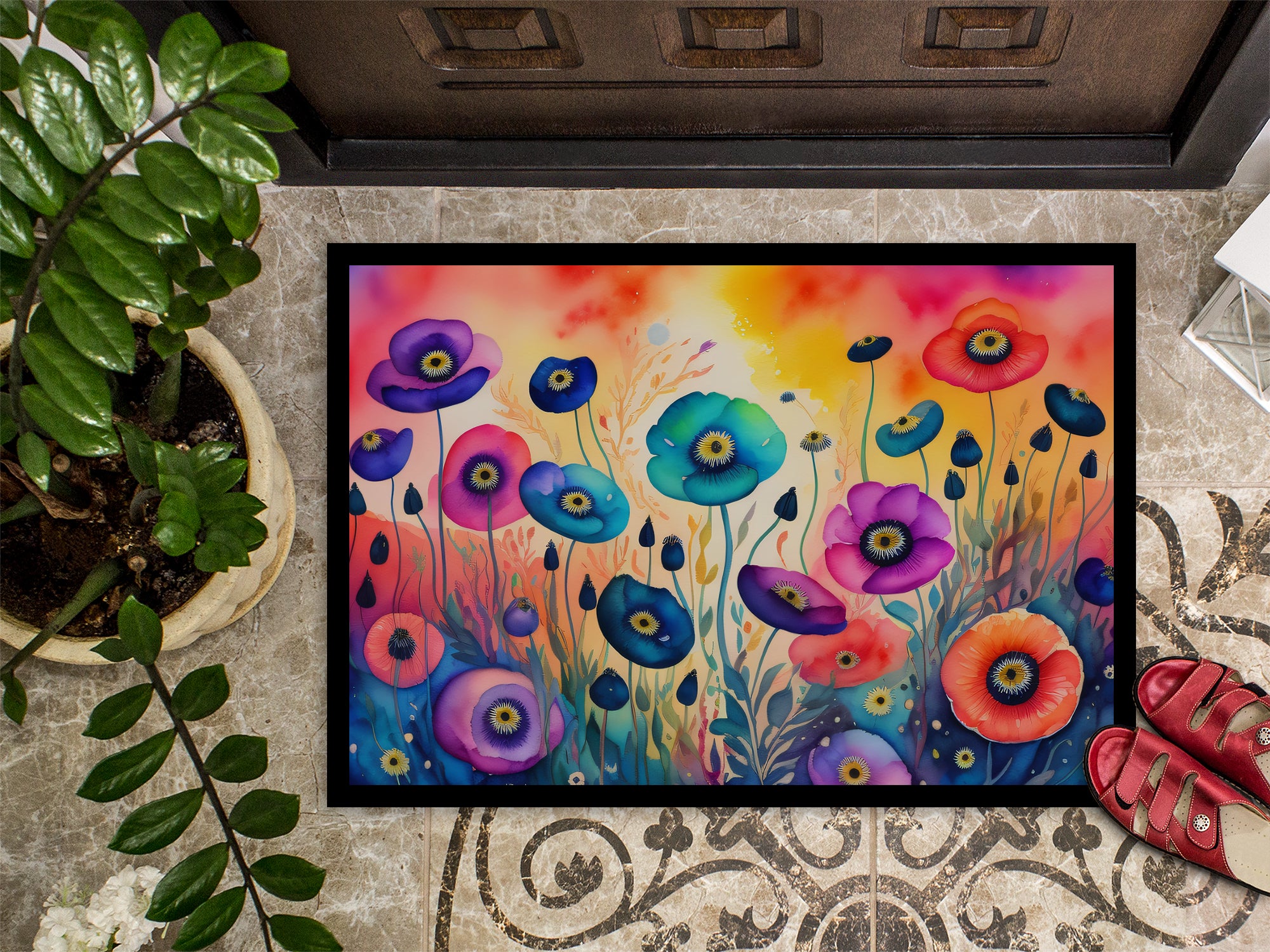 Anemones in Color Doormat 18x27
