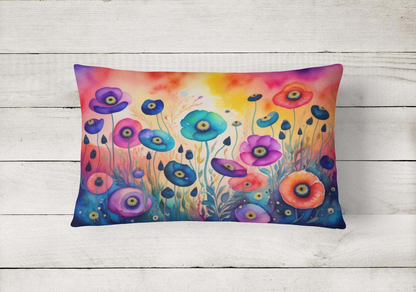 Anemones in Color Fabric Decorative Pillow