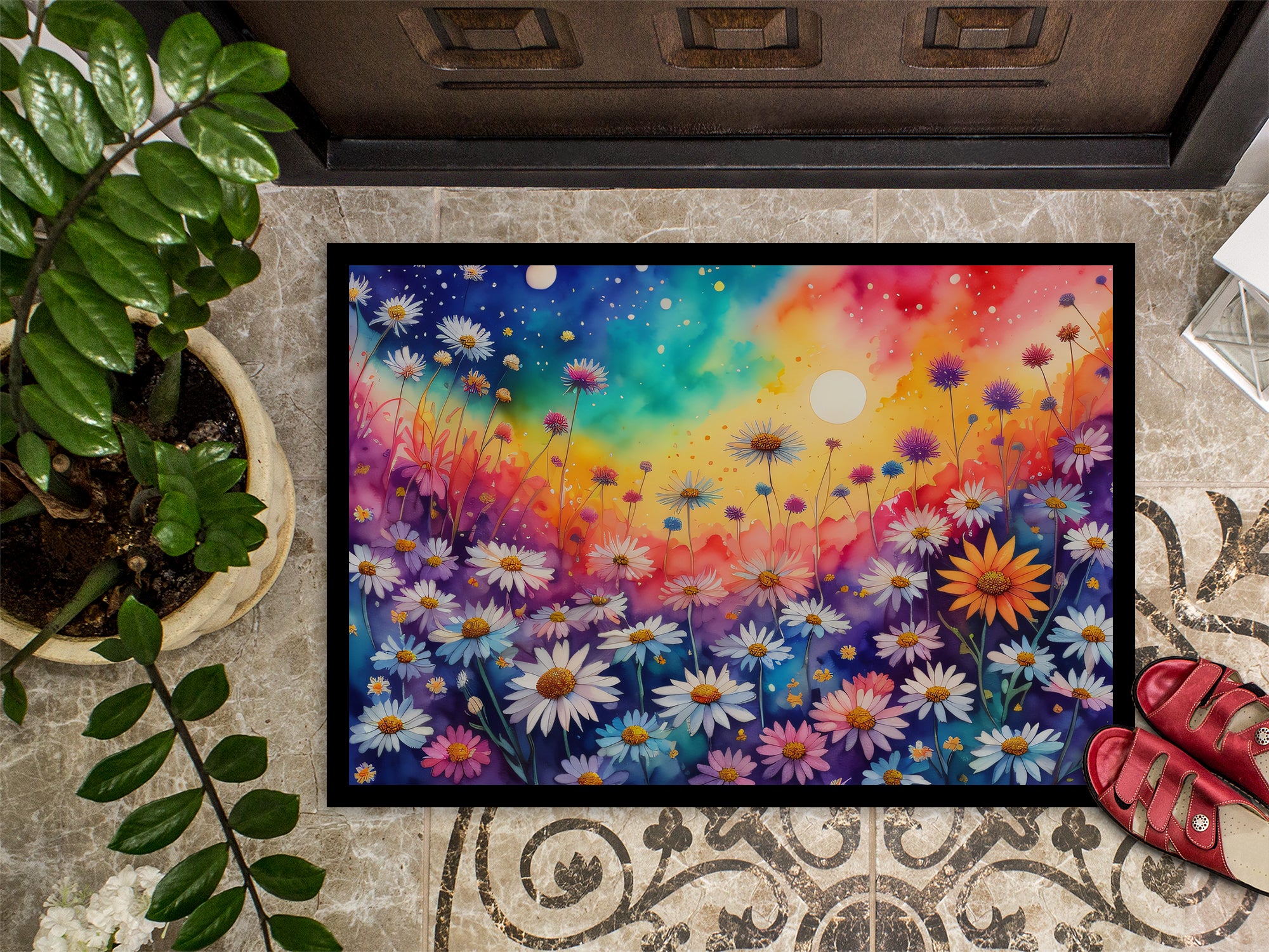 Asters in Color Doormat 18x27