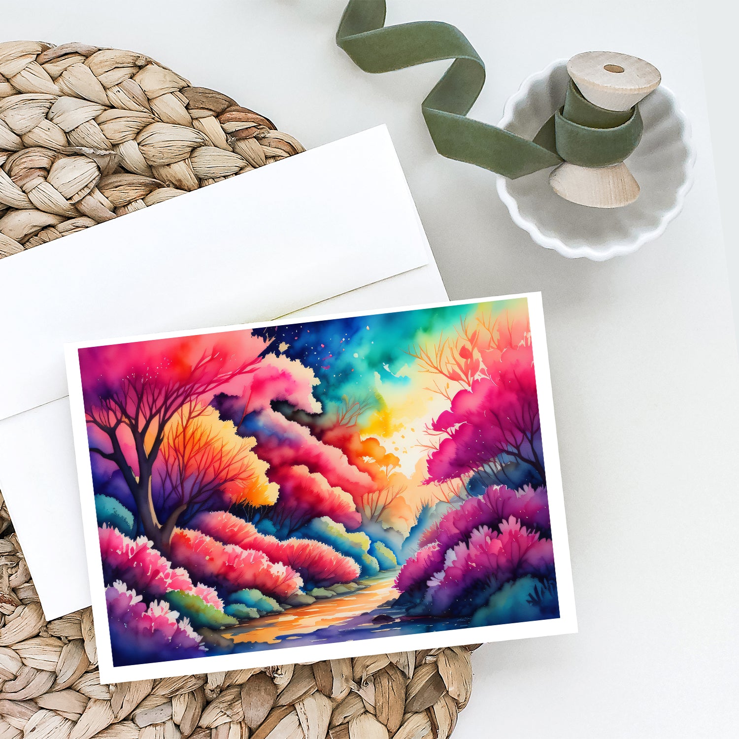 Caroline's Treasures Azaleas in Color Greeting Cards - Blank Note Cards – 8-Pack of Artist-Designed Cards with Envelopes