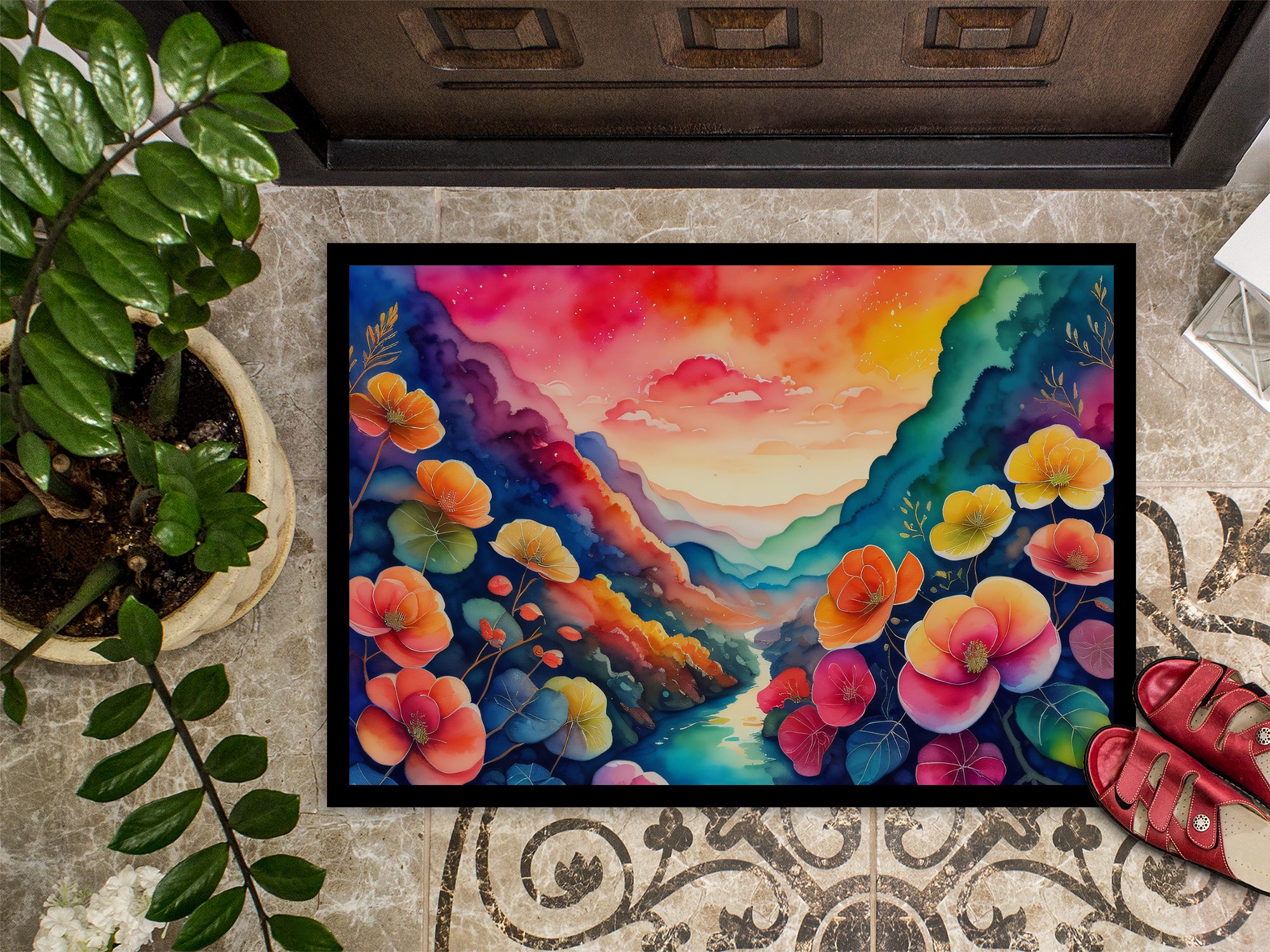 Begonias in Color Doormat 18x27