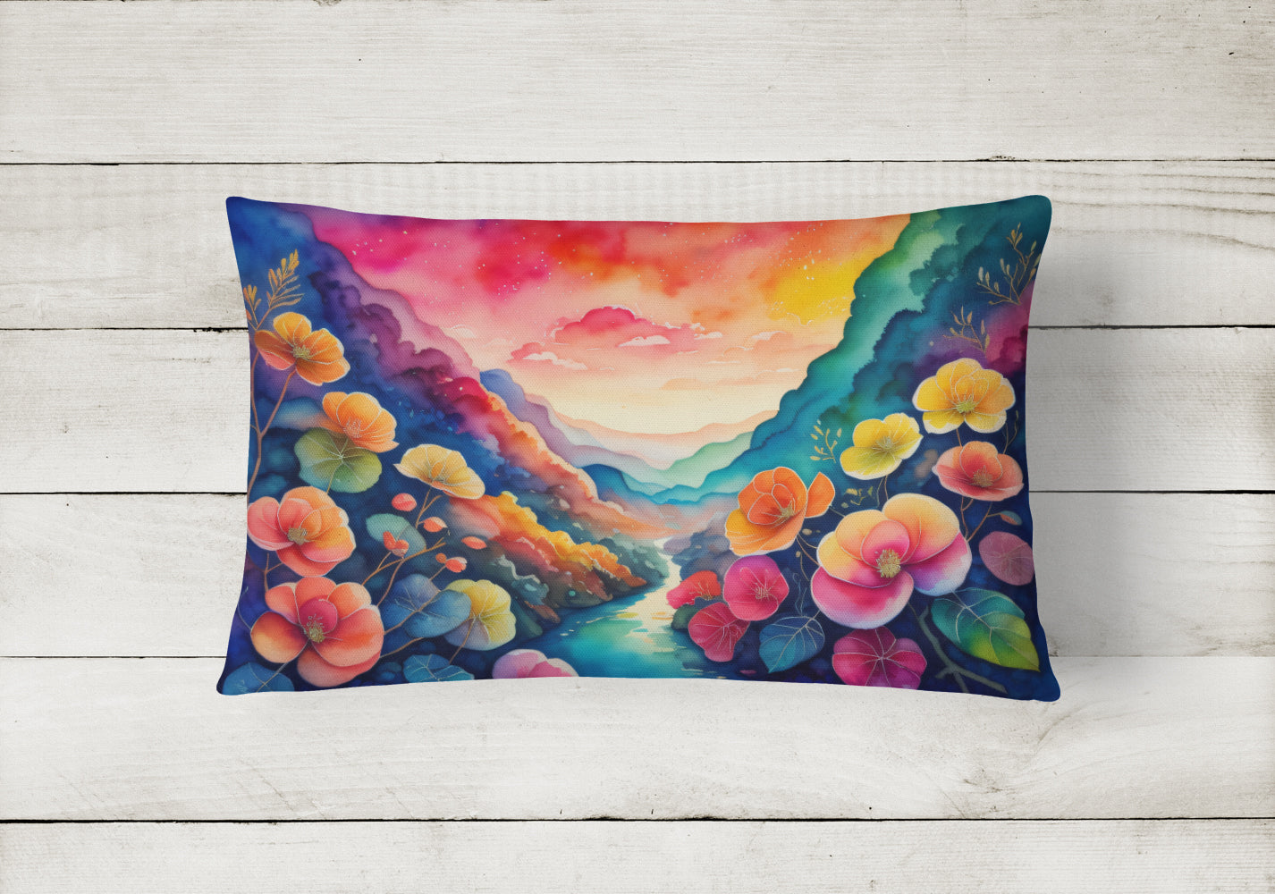 Begonias in Color Fabric Decorative Pillow