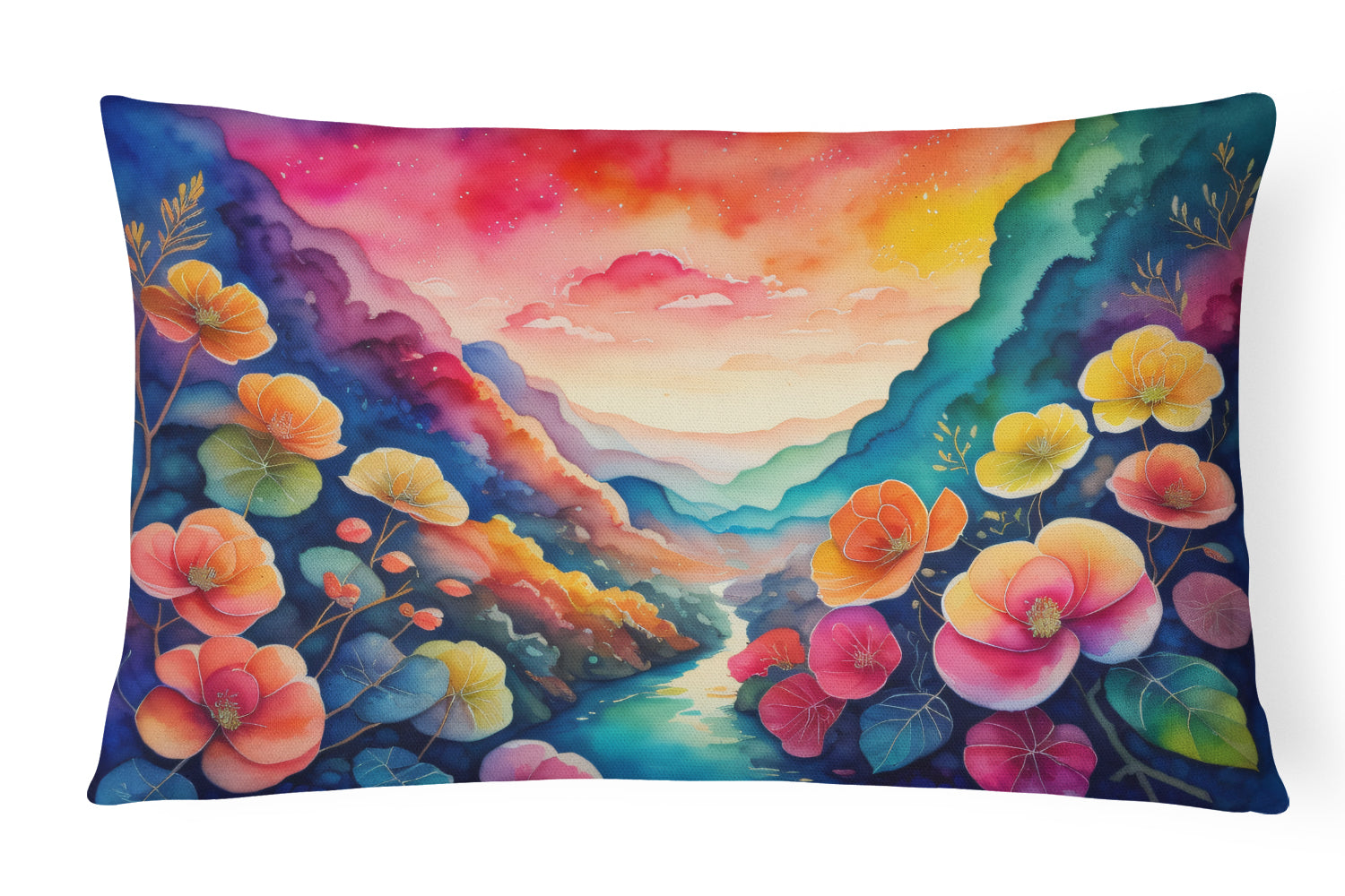 Buy this Begonias in Color Fabric Decorative Pillow
