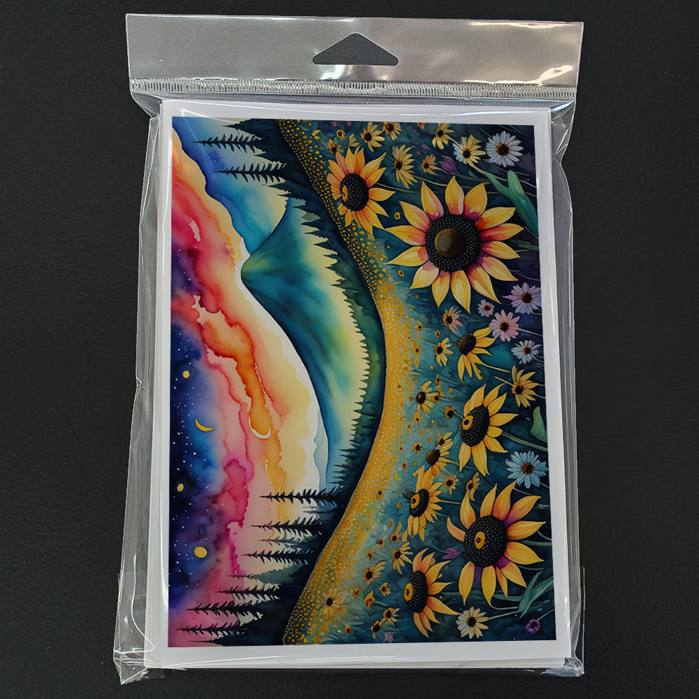 Black-eyed Susans in Color Greeting Cards and Envelopes Pack of 8