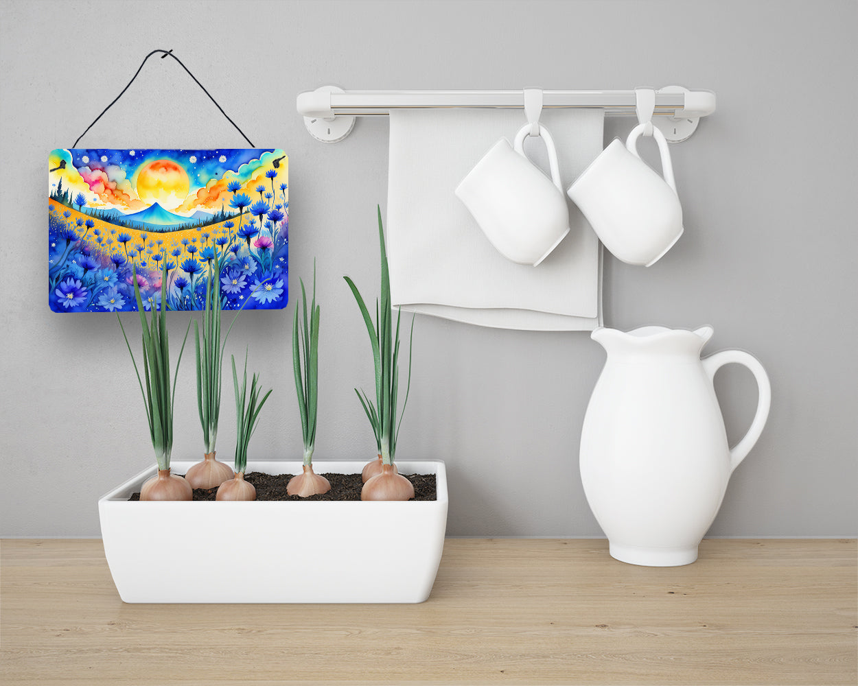 Blue Cornflowers in Color Wall or Door Hanging Prints