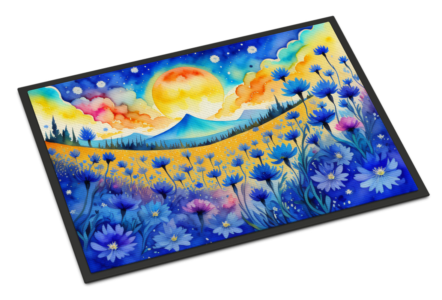 Buy this Blue Cornflowers in Color Doormat 18x27
