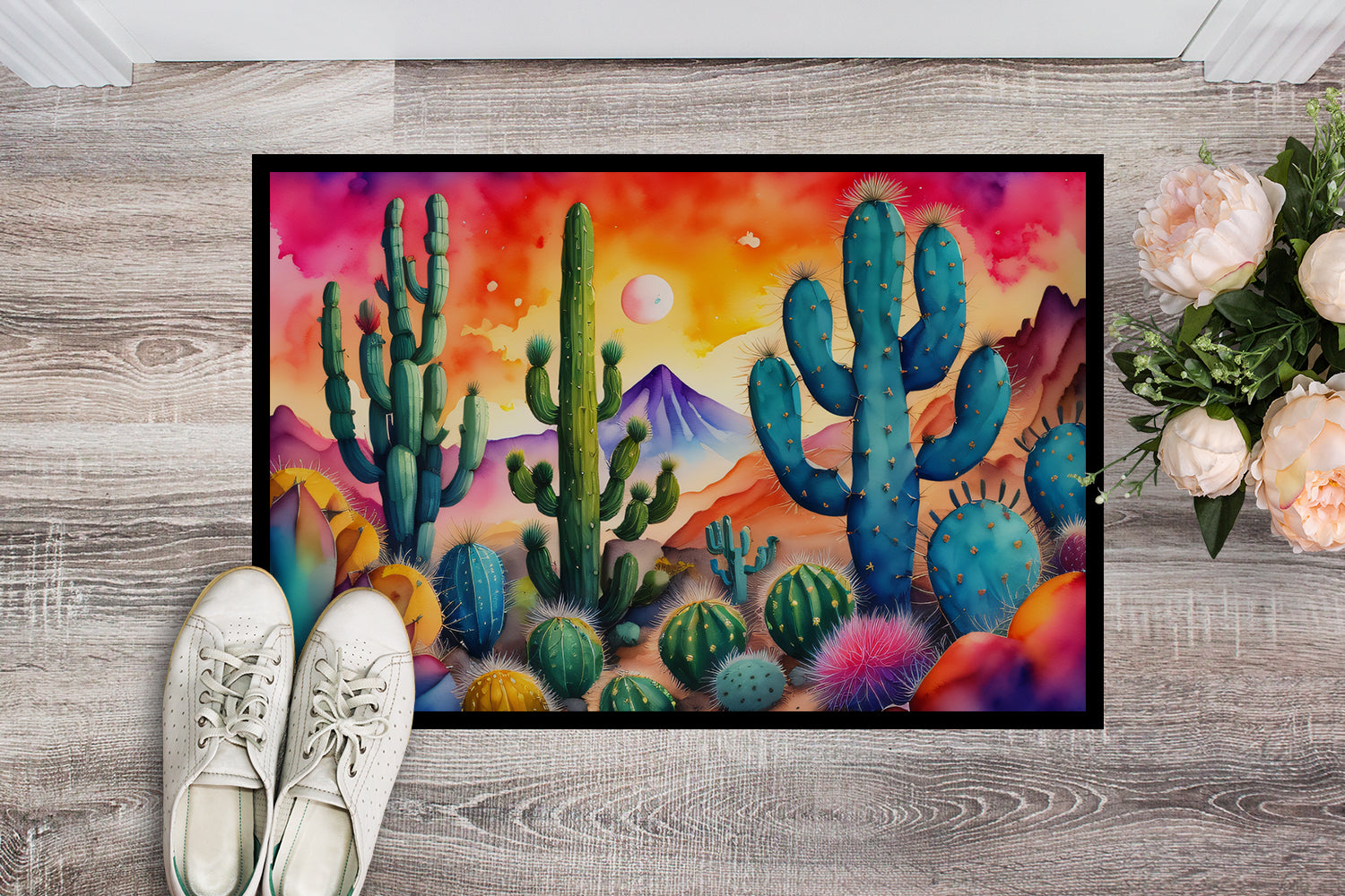 Cactus in Color Indoor or Outdoor Mat 24x36