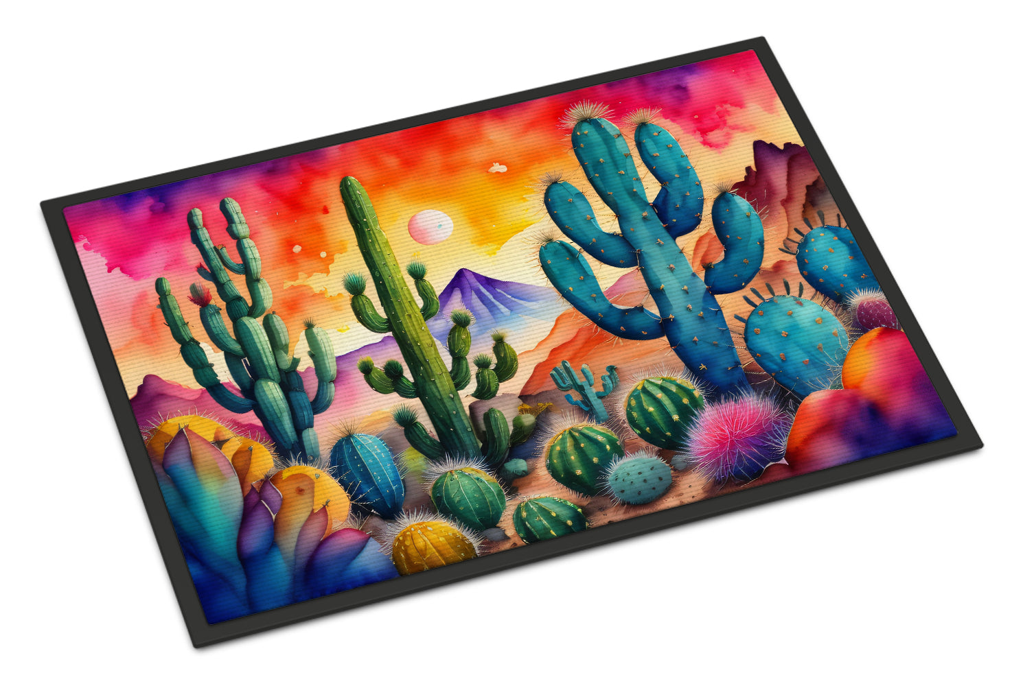 Caroline's Treasures Cactus in Color Doormat - 24x36 Decorative Floor Mat – Indoor/Outdoor Rug with Artistic Flair