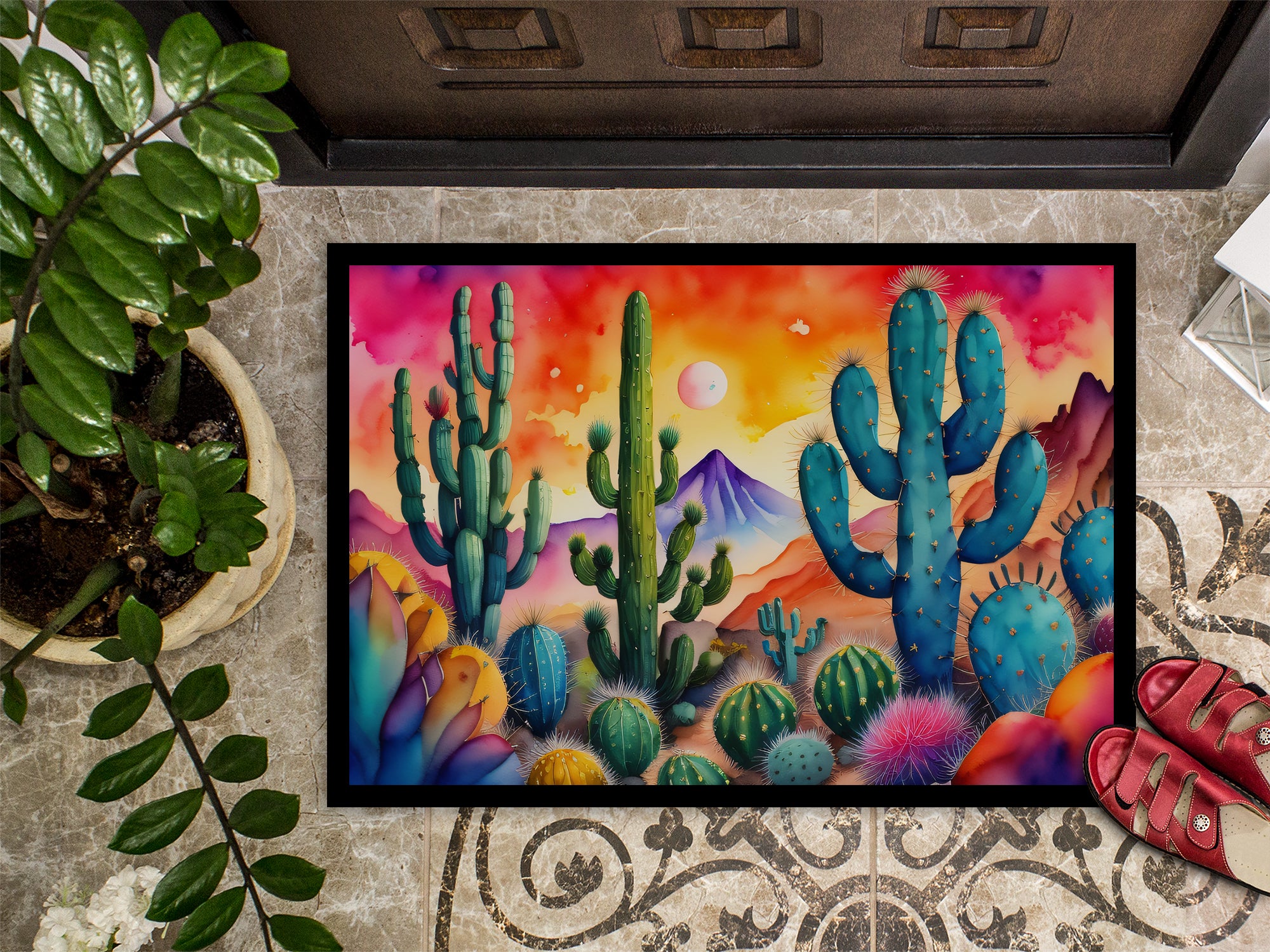Cactus in Color Doormat 18x27