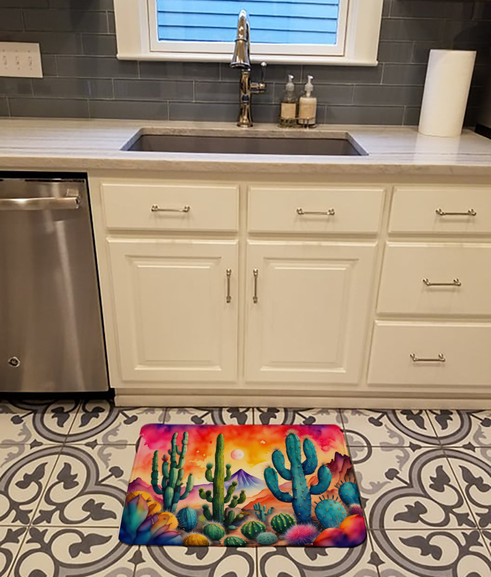 Cactus in Color Memory Foam Kitchen Mat