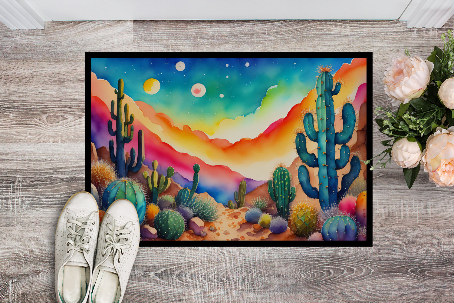 Cactus in Color Indoor or Outdoor Mat 24x36