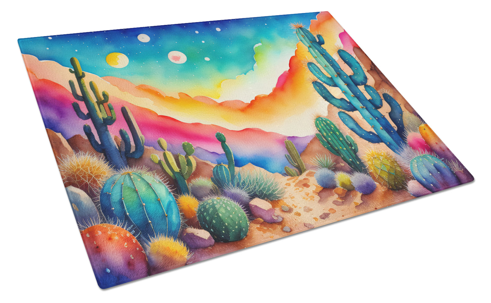 Buy this Cactus in Color Glass Cutting Board Large