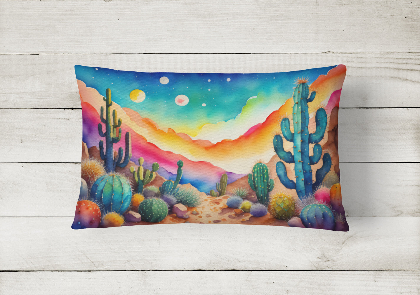 Cactus in Color Fabric Decorative Pillow