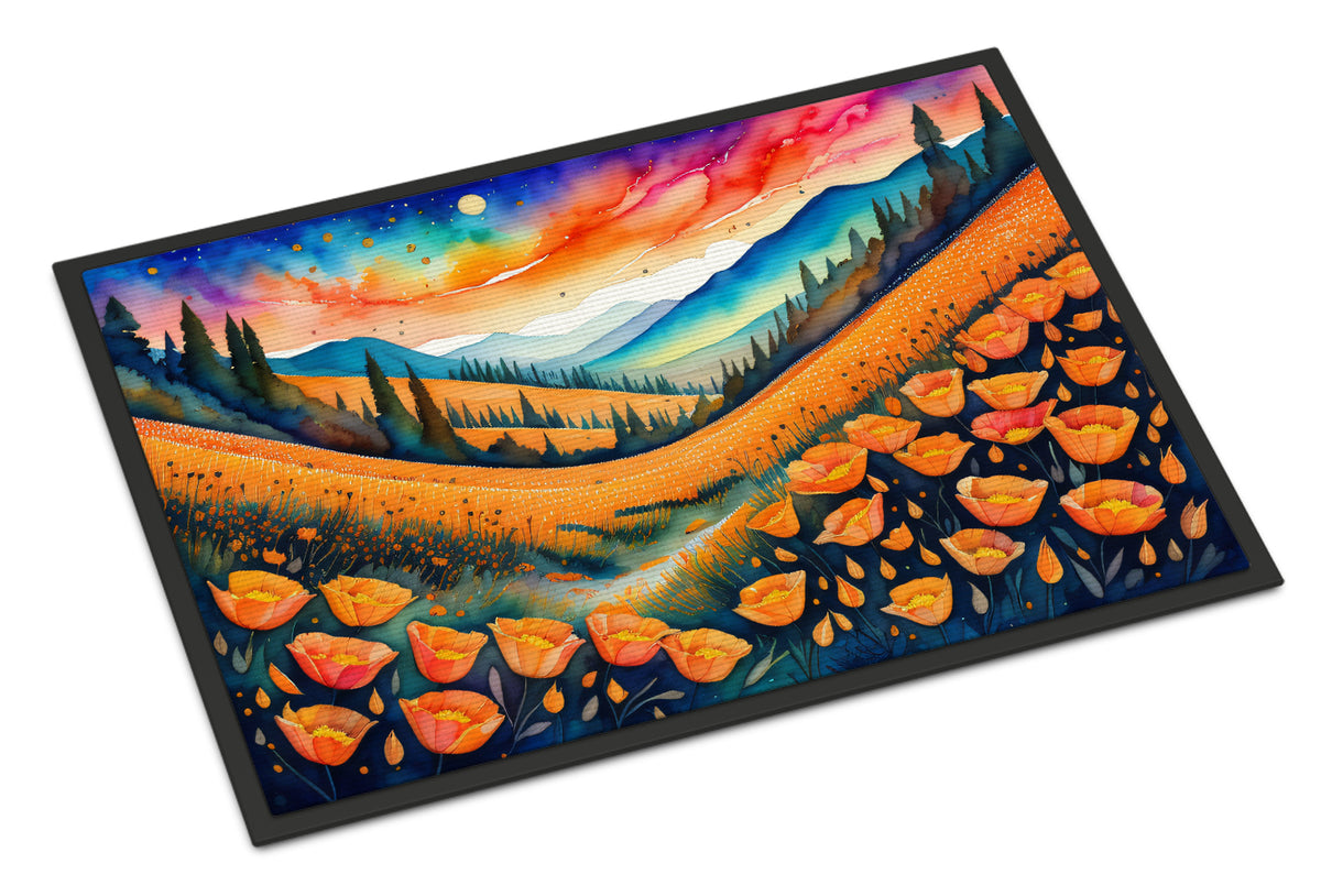 Buy this California Poppies in Color Doormat 18x27