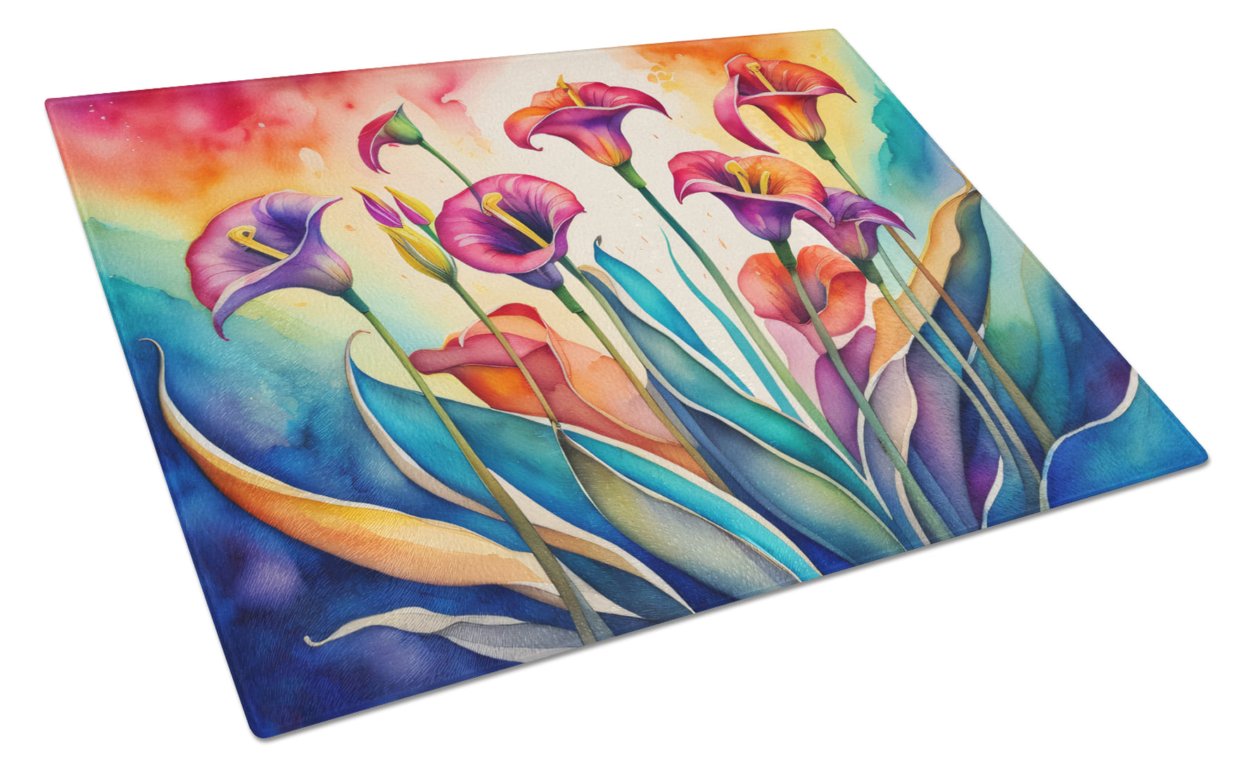 Buy this Calla Lilies in Color Glass Cutting Board Large