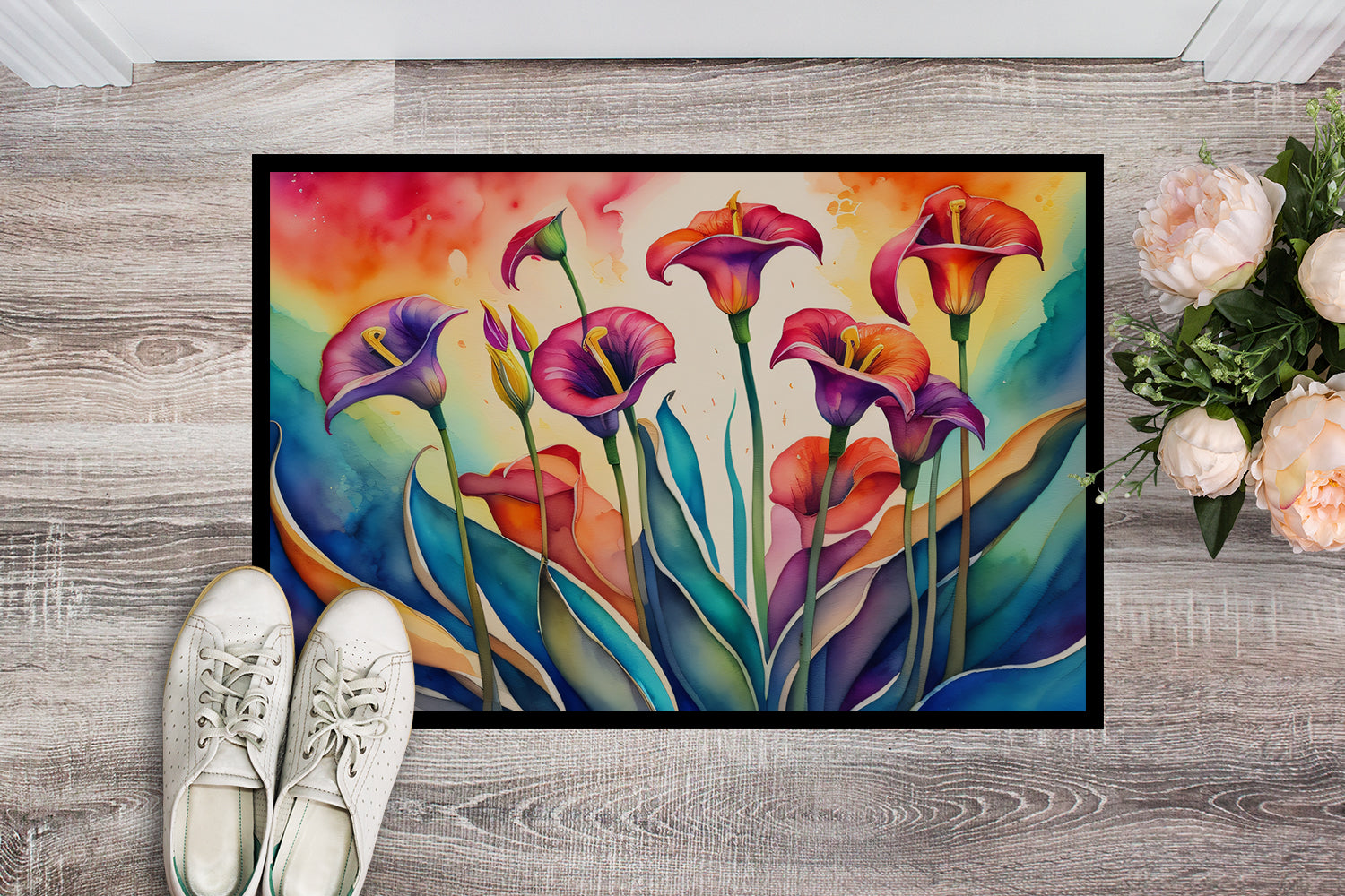 Buy this Calla Lilies in Color Doormat 18x27