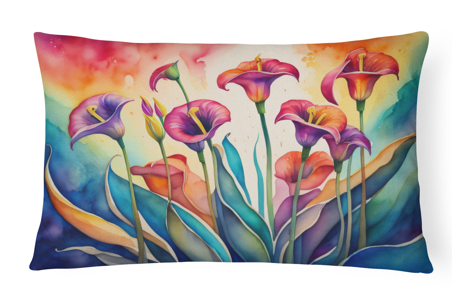 Buy this Calla Lilies in Color Fabric Decorative Pillow