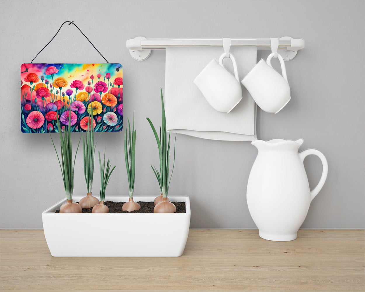 Carnations in Color Wall or Door Hanging Prints