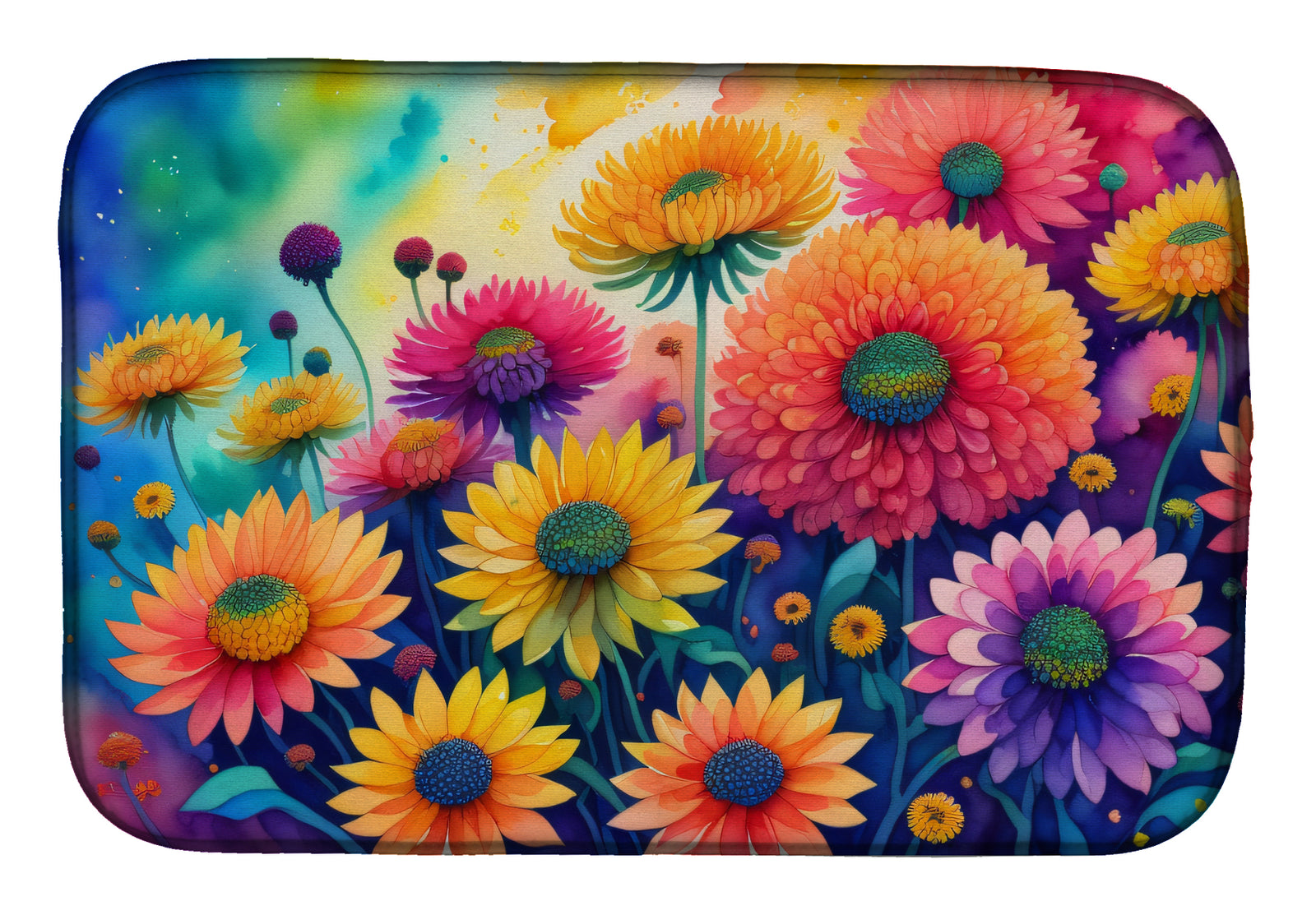 Buy this Chrysanthemums in Color Dish Drying Mat