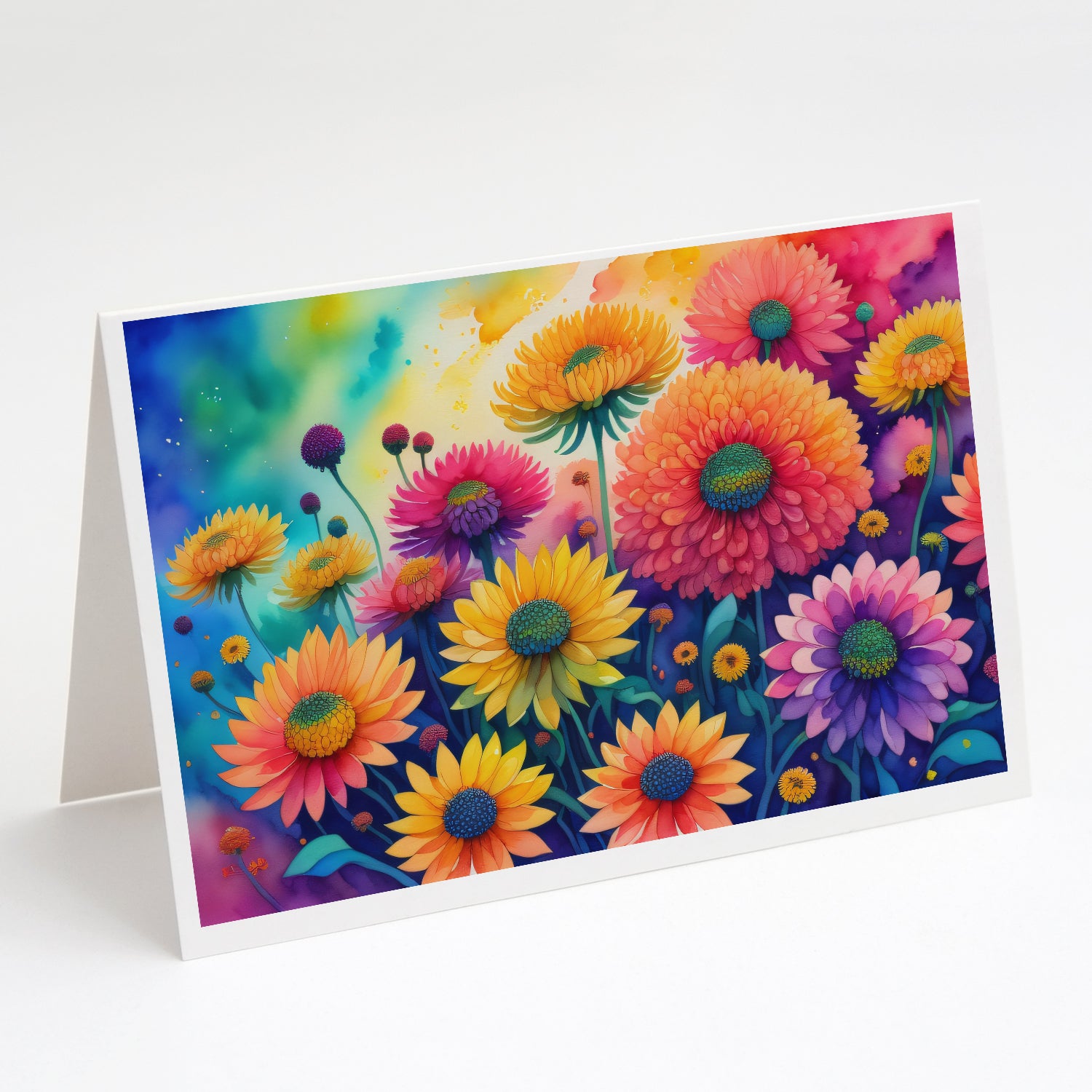 Buy this Chrysanthemums in Color Greeting Cards and Envelopes Pack of 8