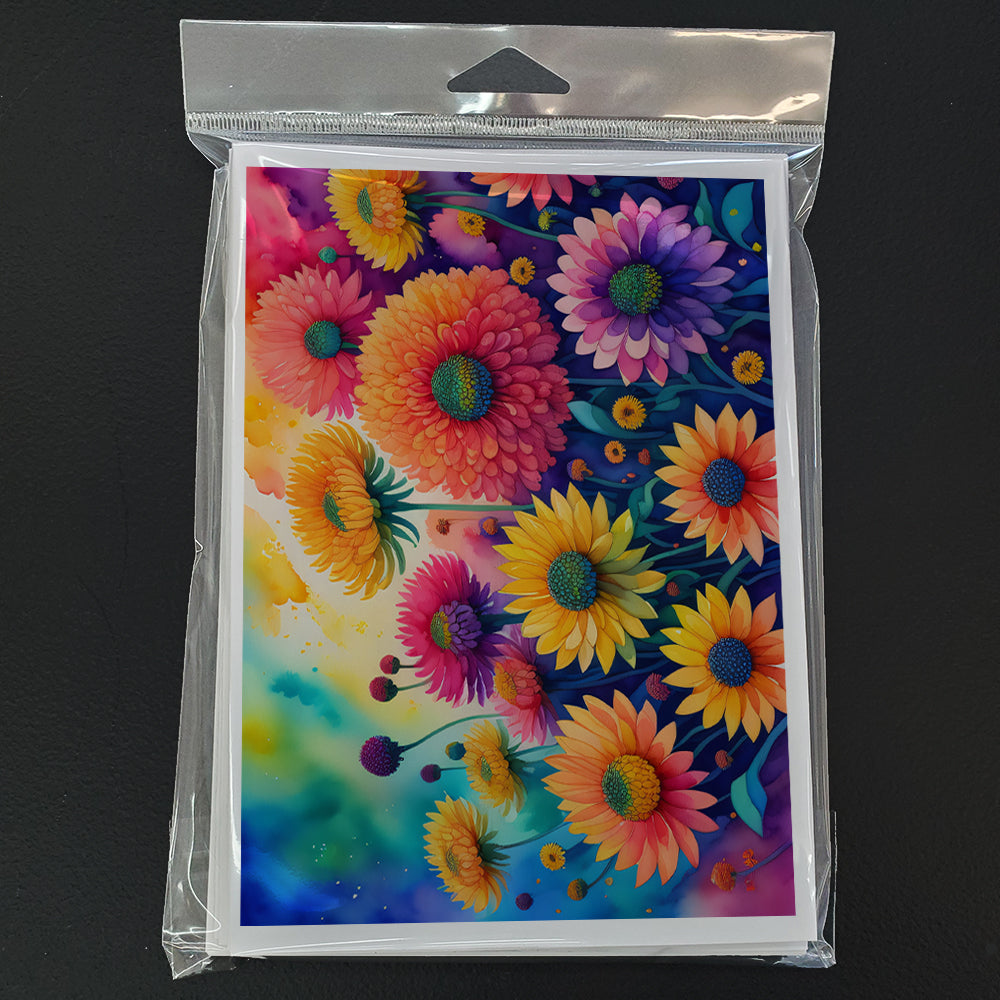 Chrysanthemums in Color Greeting Cards and Envelopes Pack of 8