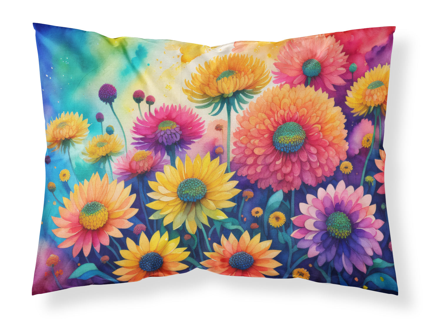Buy this Chrysanthemums in Color Fabric Standard Pillowcase