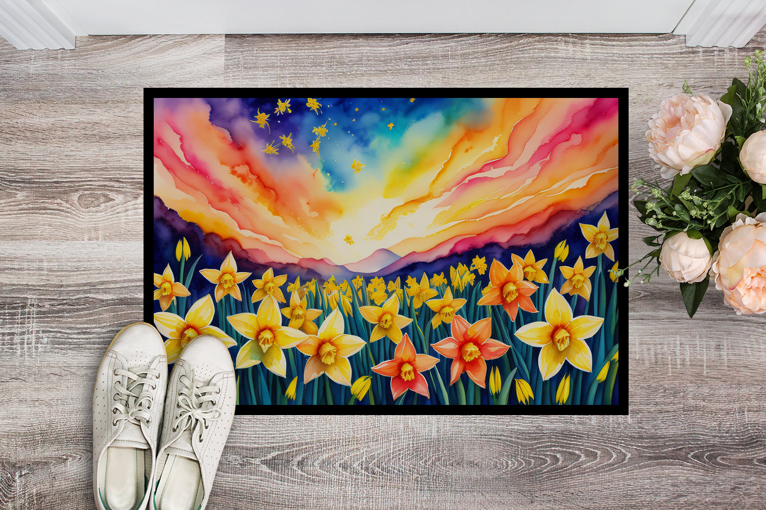 Daffodils in Color Indoor or Outdoor Mat 24x36