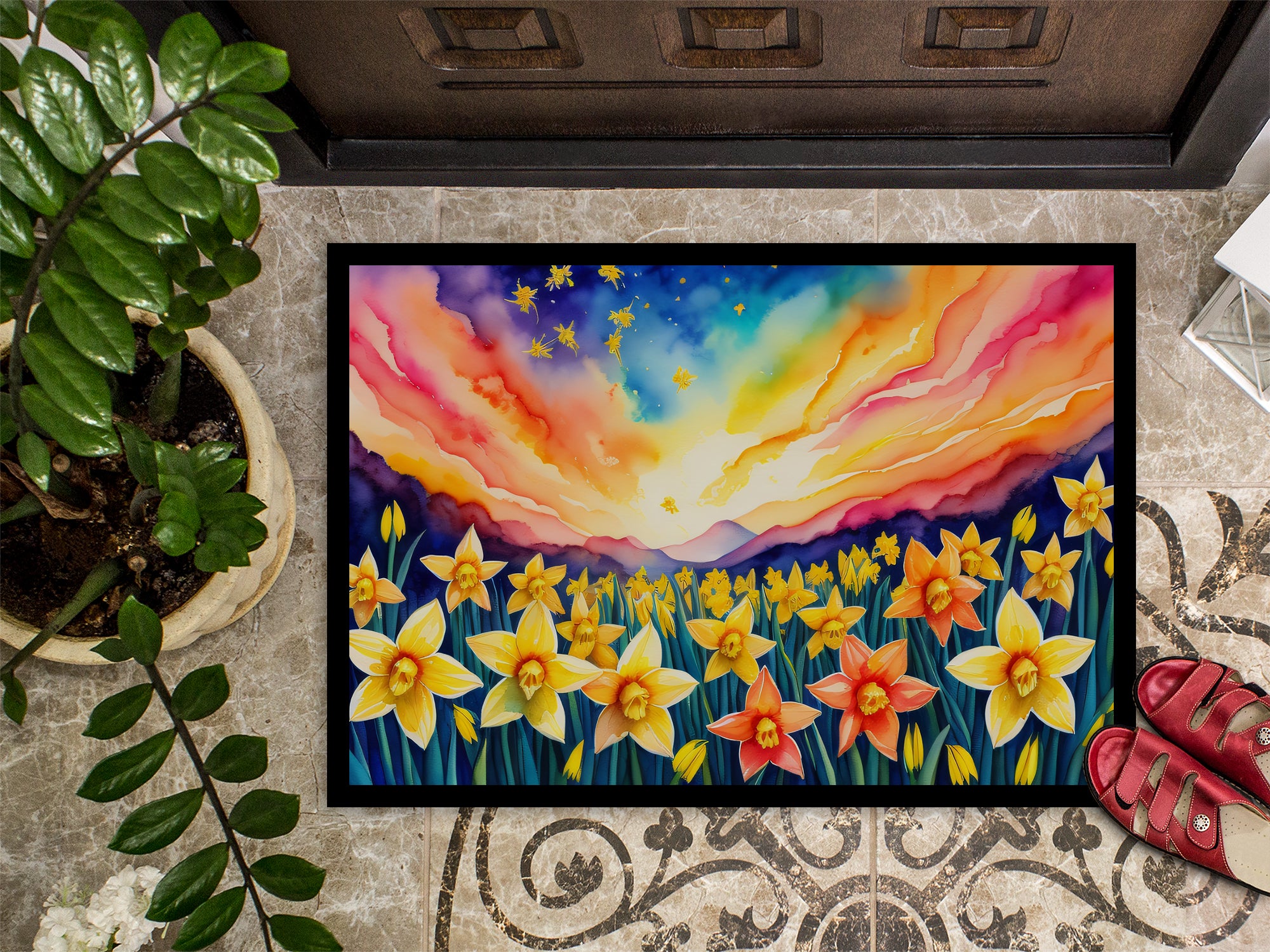 Daffodils in Color Indoor or Outdoor Mat 24x36