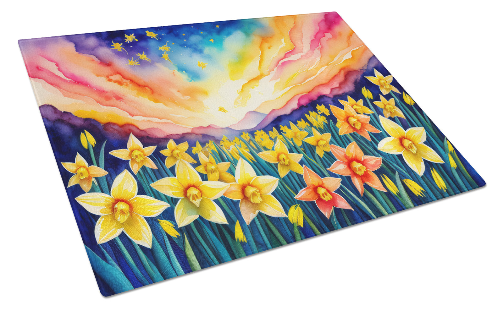 Buy this Daffodils in Color Glass Cutting Board Large
