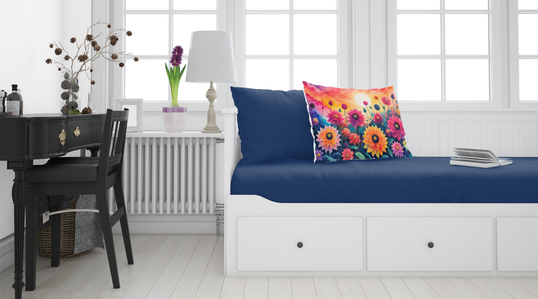 Buy this Dahlias in Color Fabric Standard Pillowcase