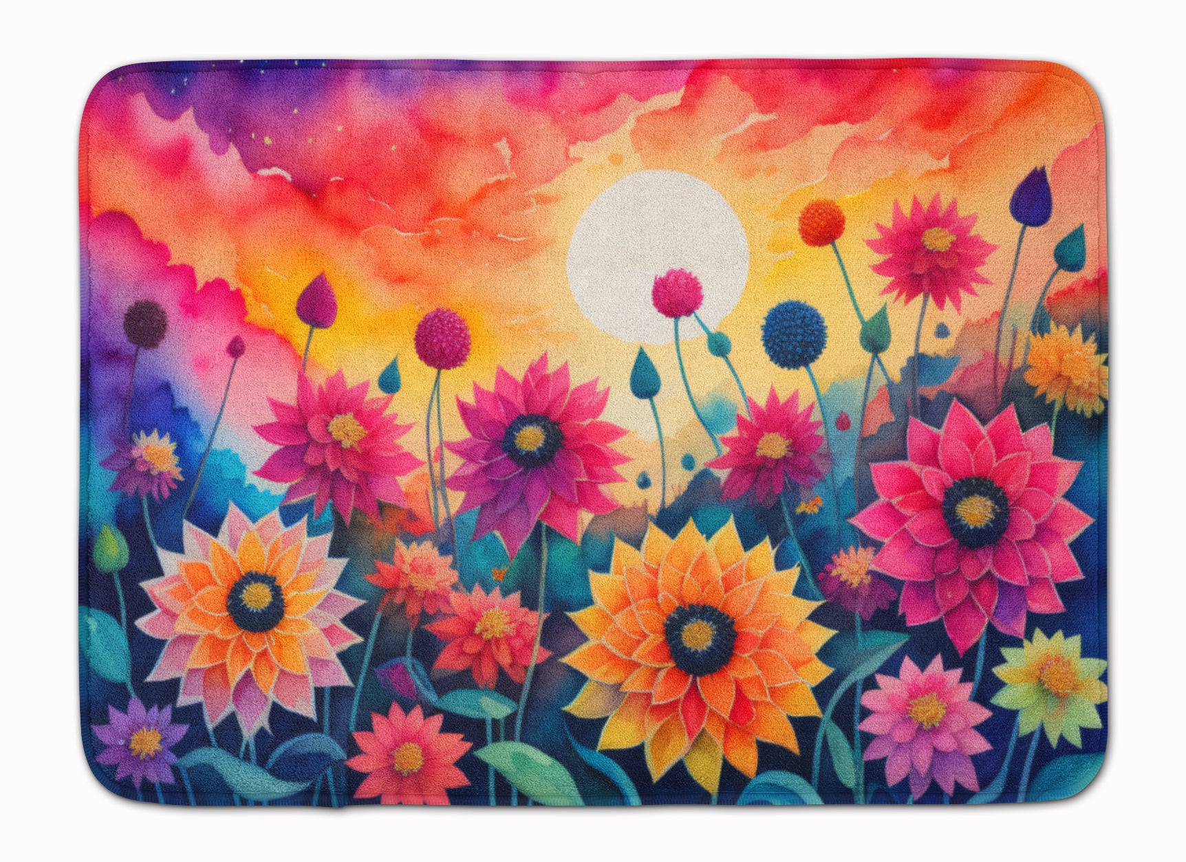 Buy this Dahlias in Color Memory Foam Kitchen Mat