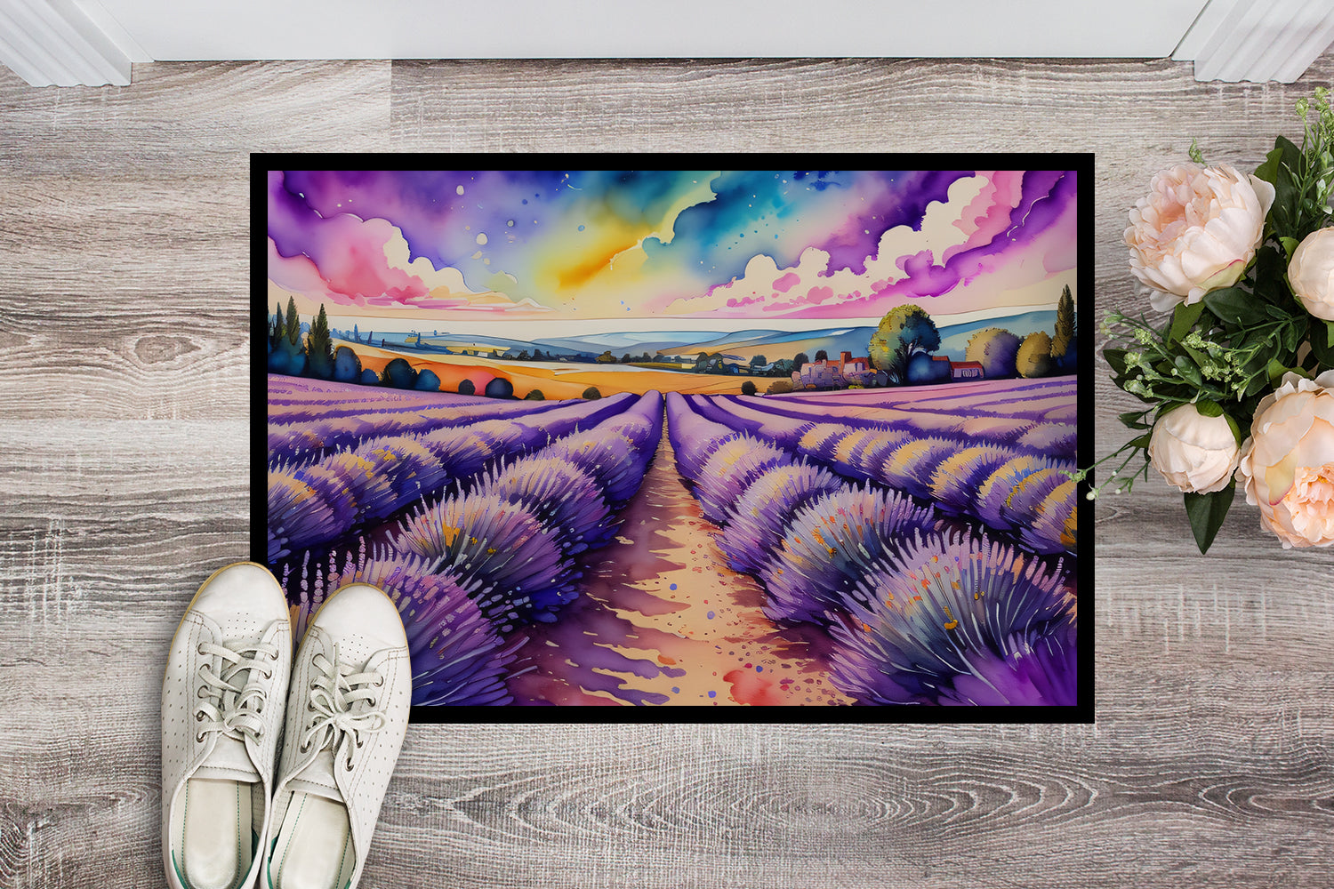 English Lavender in Color Doormat 18x27
