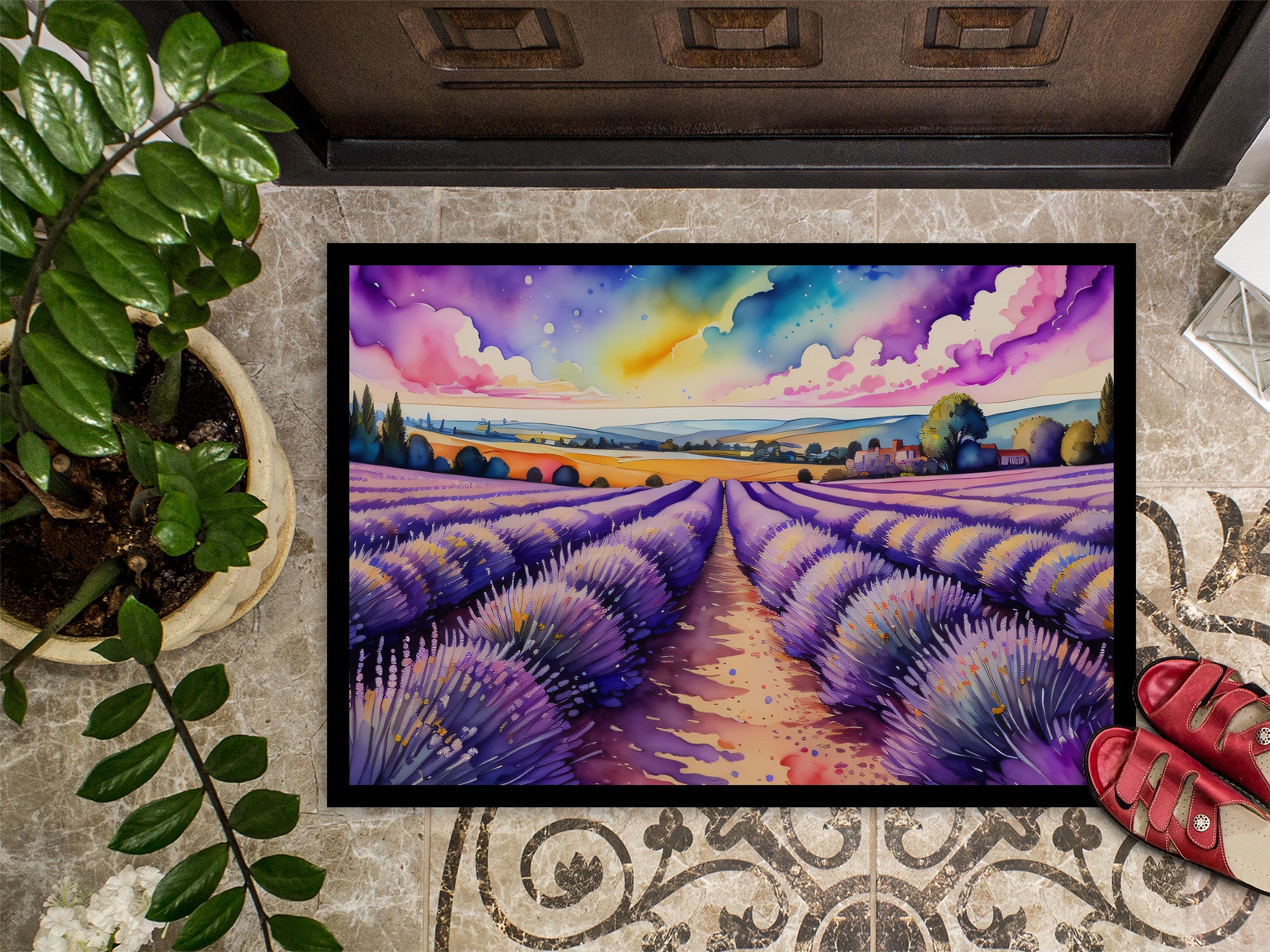 English Lavender in Color Doormat 18x27