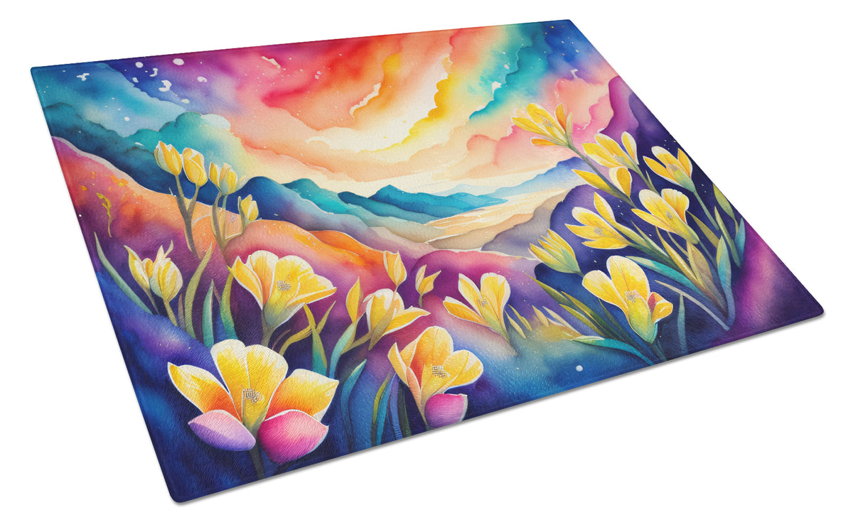 Buy this Freesia in Color Glass Cutting Board Large
