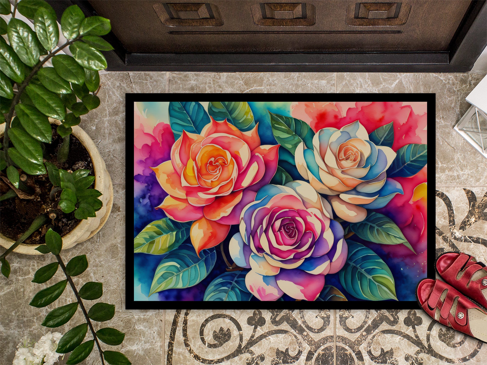 Gardenias in Color Doormat 18x27