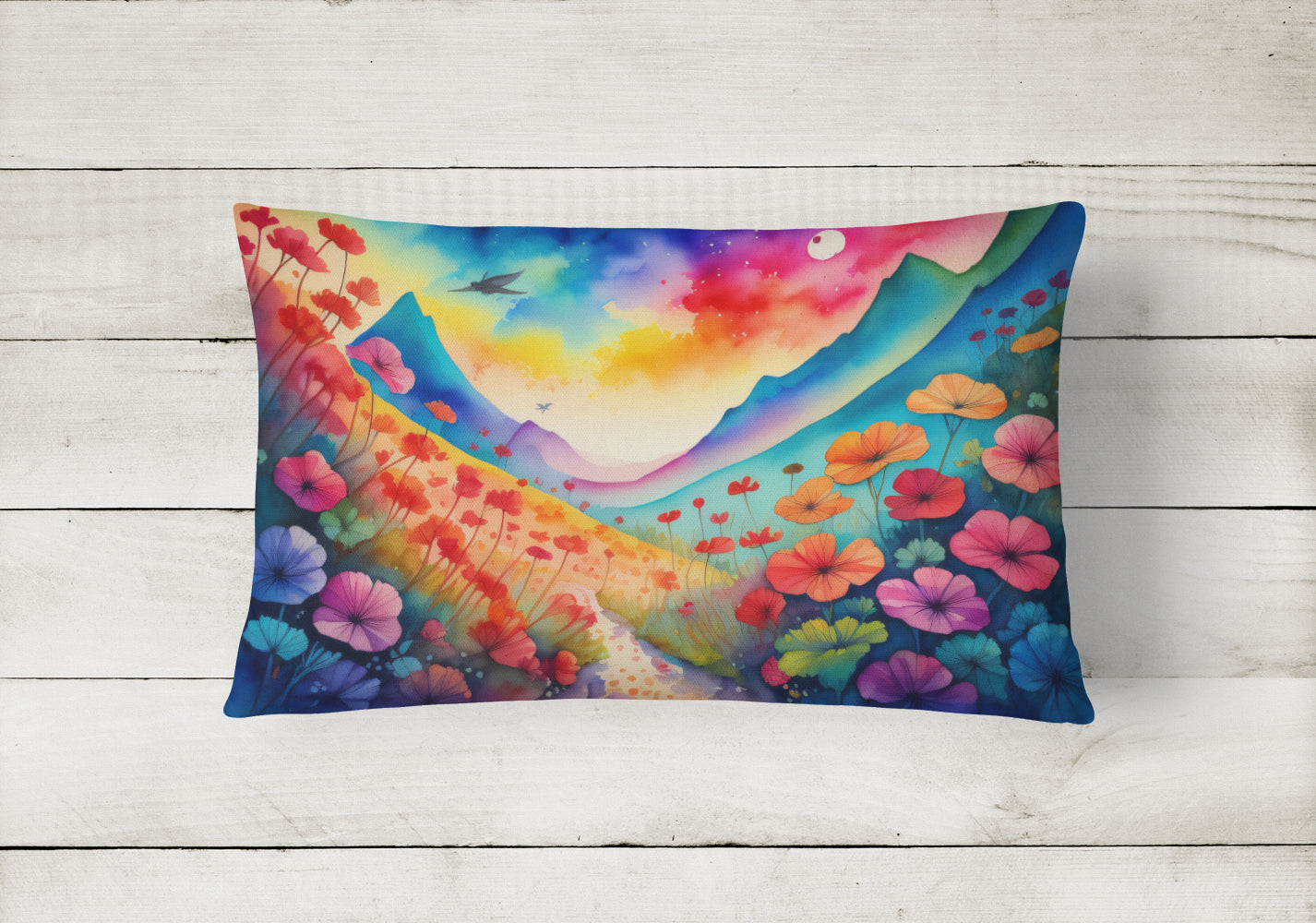 Geraniums in Color Fabric Decorative Pillow