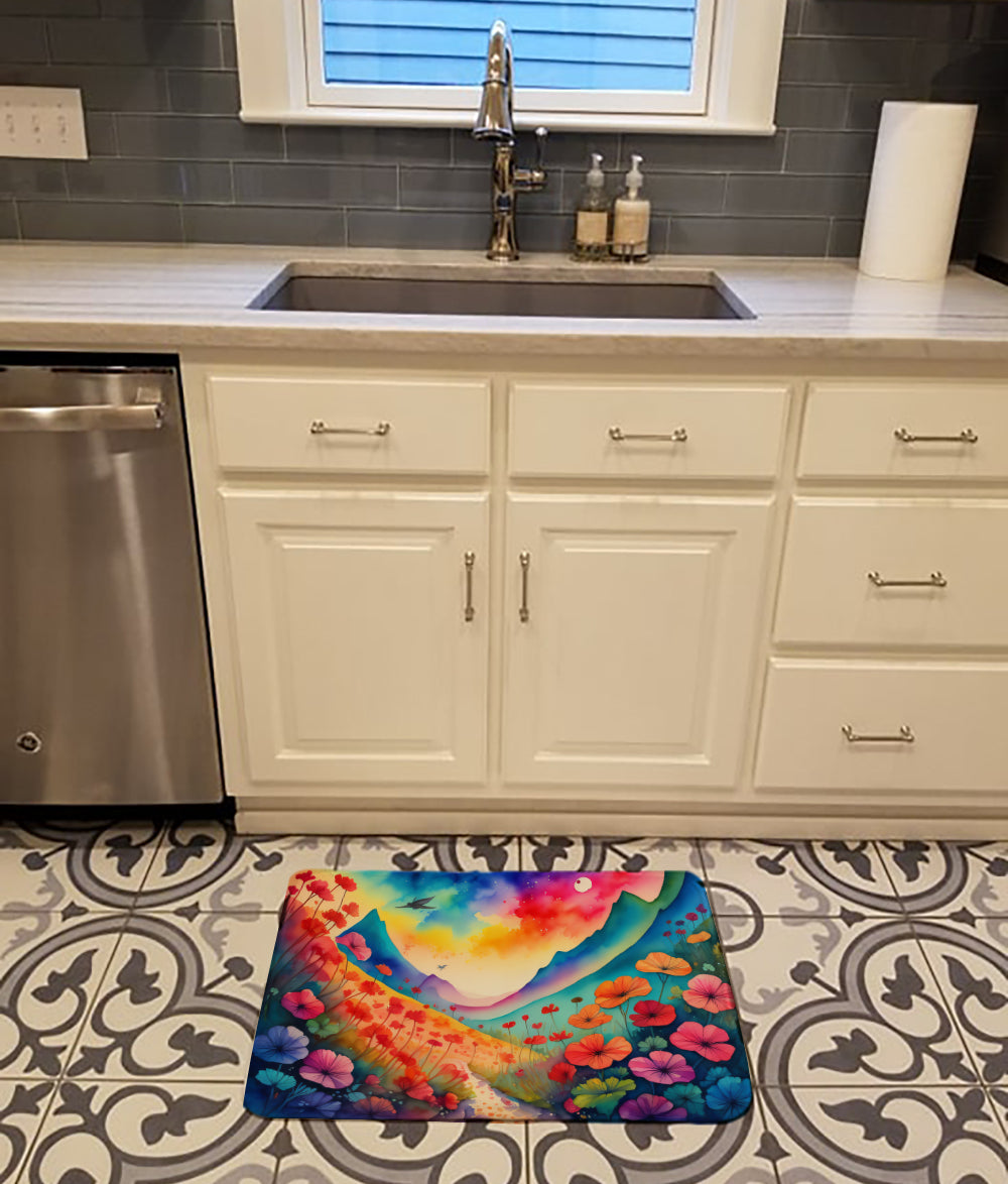 Caroline's Treasures Geraniums in Color Memory Foam Kitchen Mat