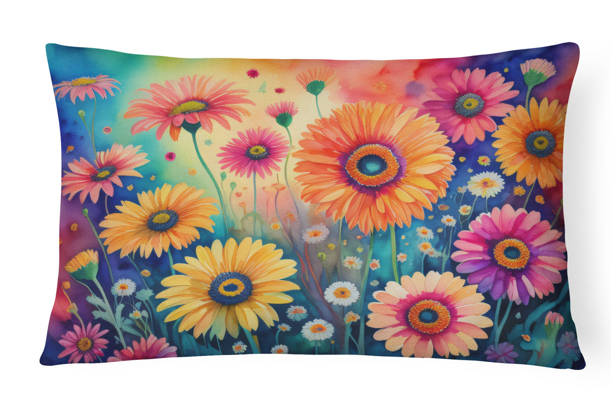 Buy this Gerbera Daisies in Color Fabric Decorative Pillow