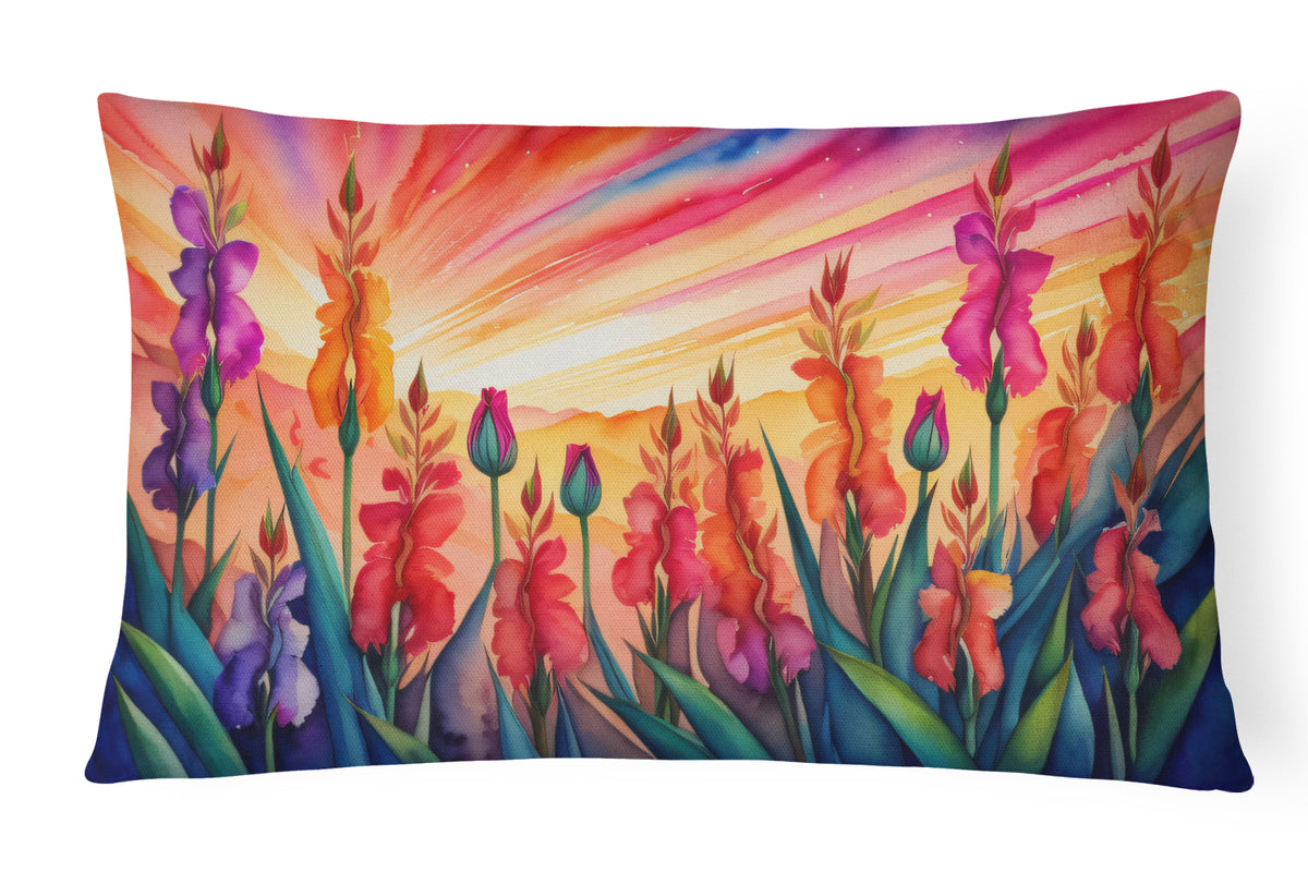 Buy this Gladiolus in Color Fabric Decorative Pillow