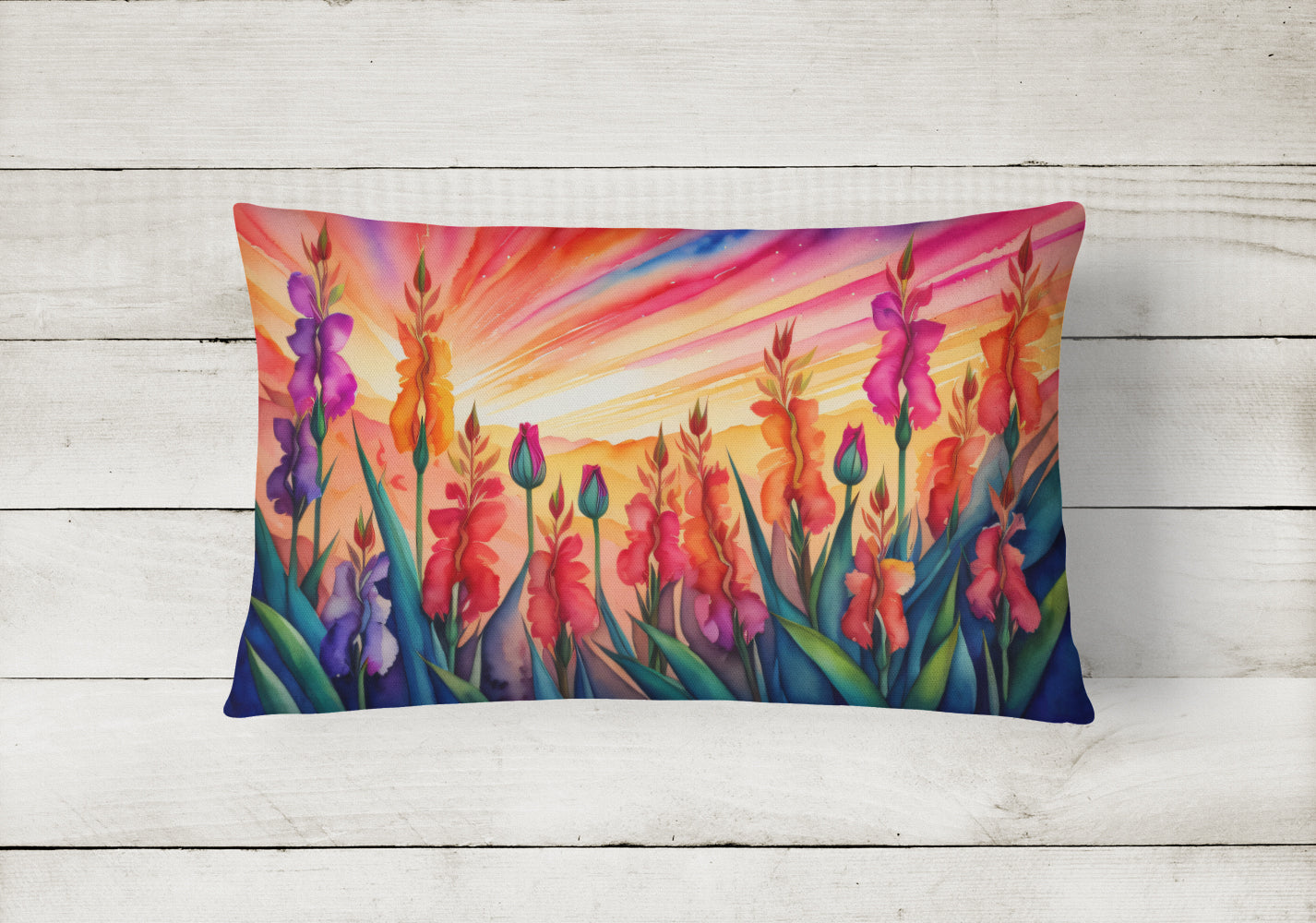 Gladiolus in Color Fabric Decorative Pillow