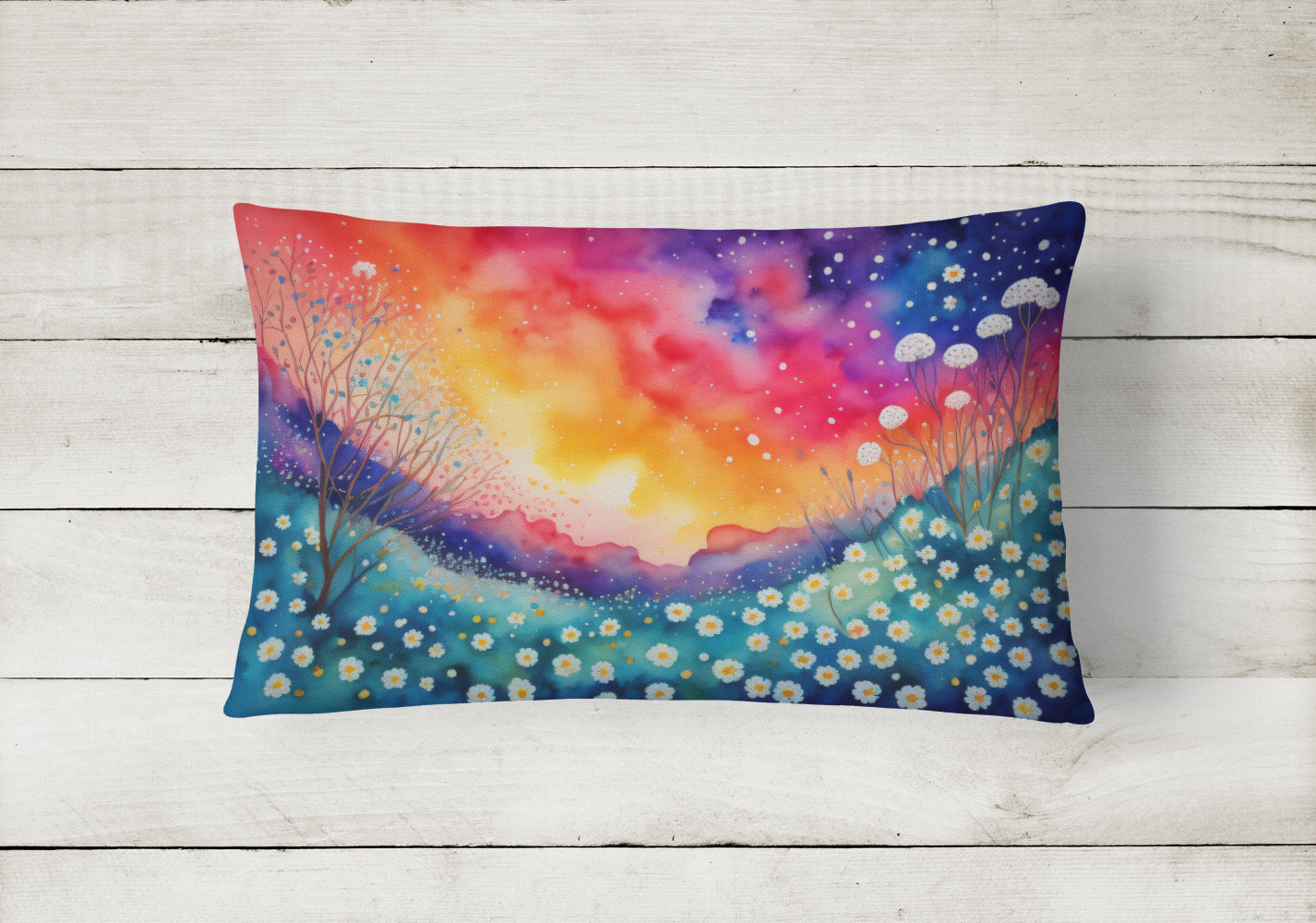 Gypsophila in Color Fabric Decorative Pillow